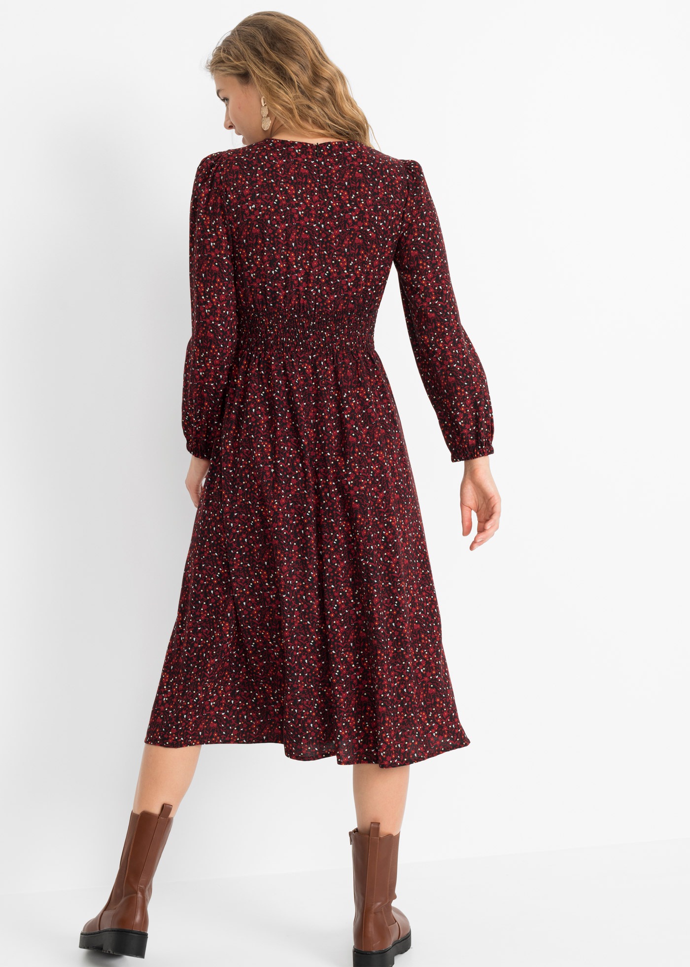 bonprix Midikleid "Midikleid mit Blumenprint" für die Herbstsaison, aus Vis günstig online kaufen