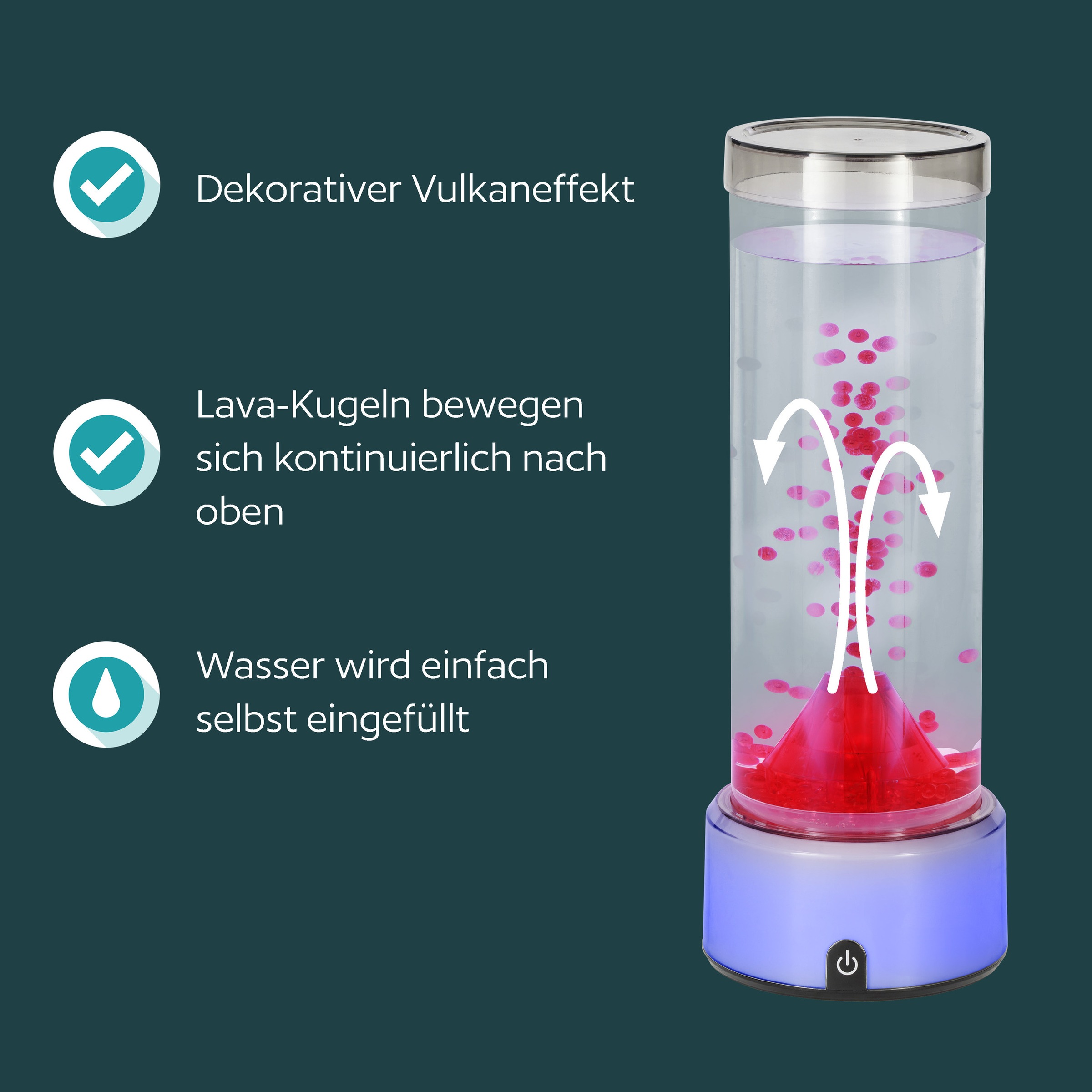 EGLO LED Tischleuchte »VOLCANO« LED-Modul 1 Stk. LED Lavalampe Volcano, Vulkanlampe mit RGB-Farbwechsel