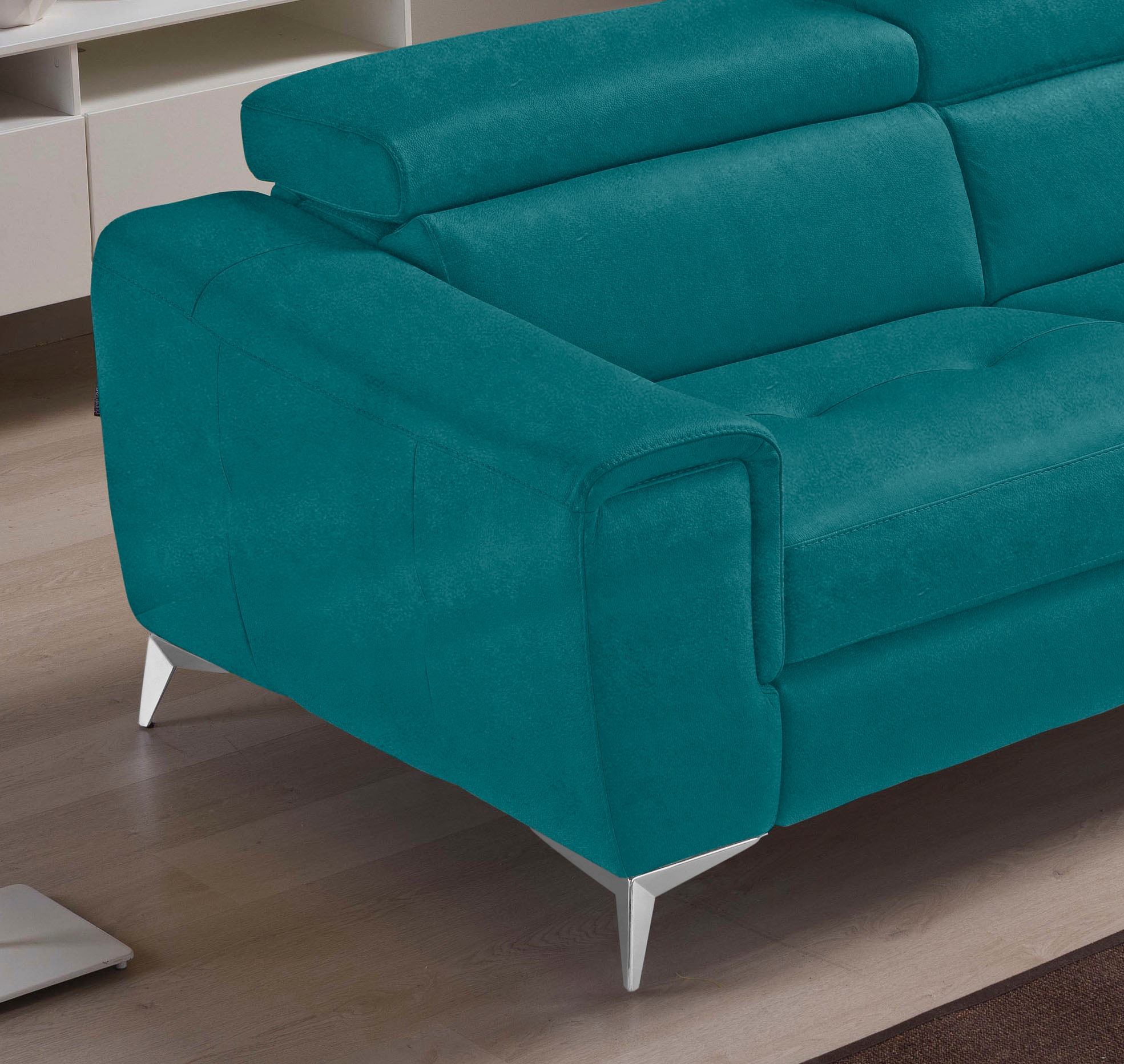 Thumbnail - Egoitaliano 2,5-Sitzer "Francine, Designsofa, Loungesofa", Kopfteile manuell verstellbar, mit edlen Metallfüßen