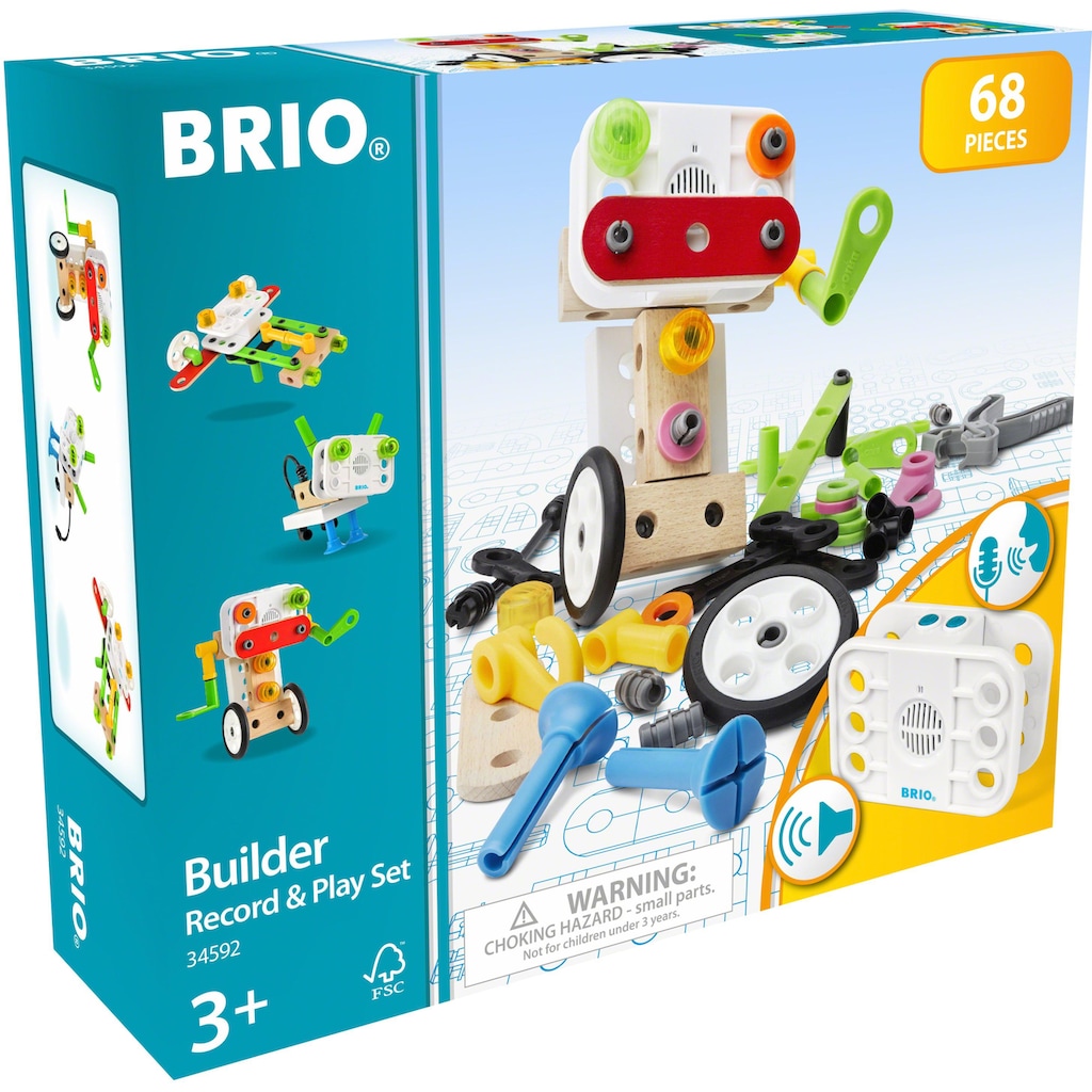 BRIO® Konstruktions-Spielset »Builder Record & Play Set«, (68 St.)