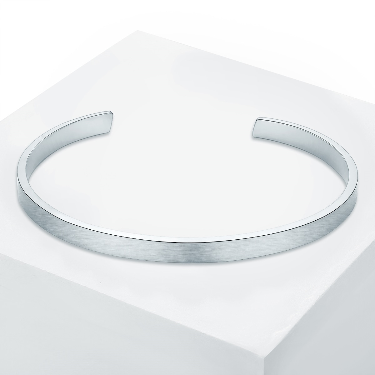 Armspange TRUE REBELS "TR19", silber, Armbänder, Herren, Edelstahl, Armspange, aus Edelstahl 3
