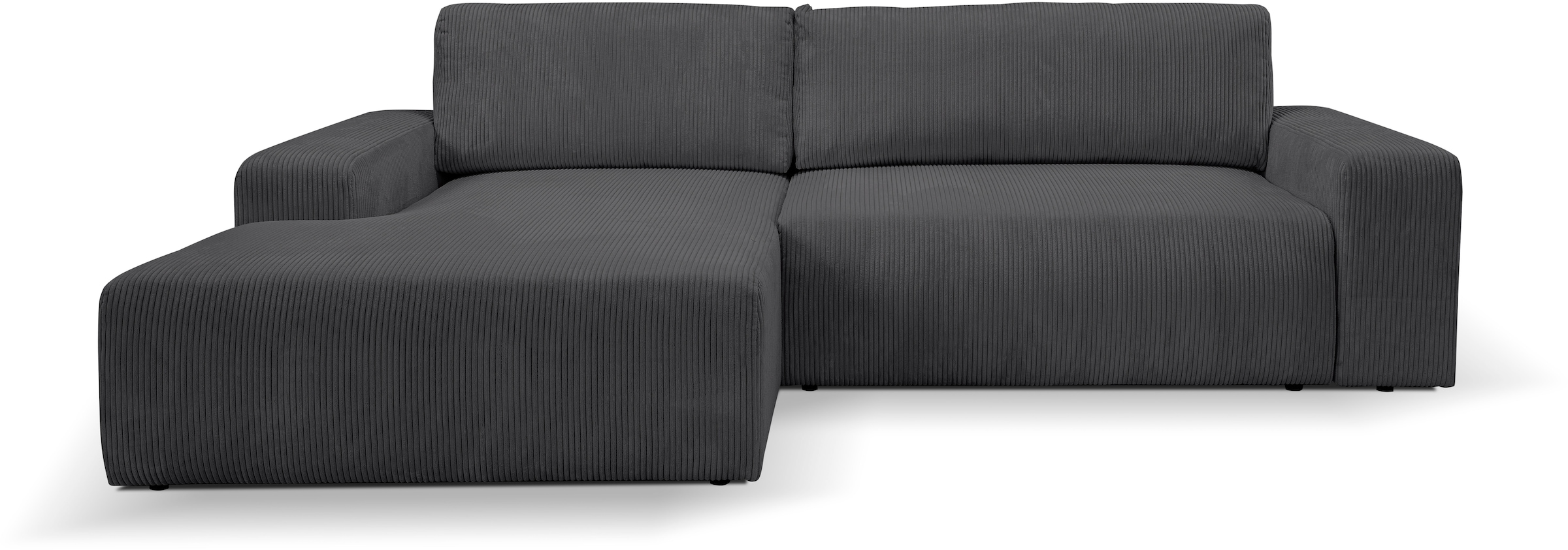 Ecksofa »Hugo-L L-Form«, Design Ecksofa in Cord mit Schlaffunktion & Bettkasten