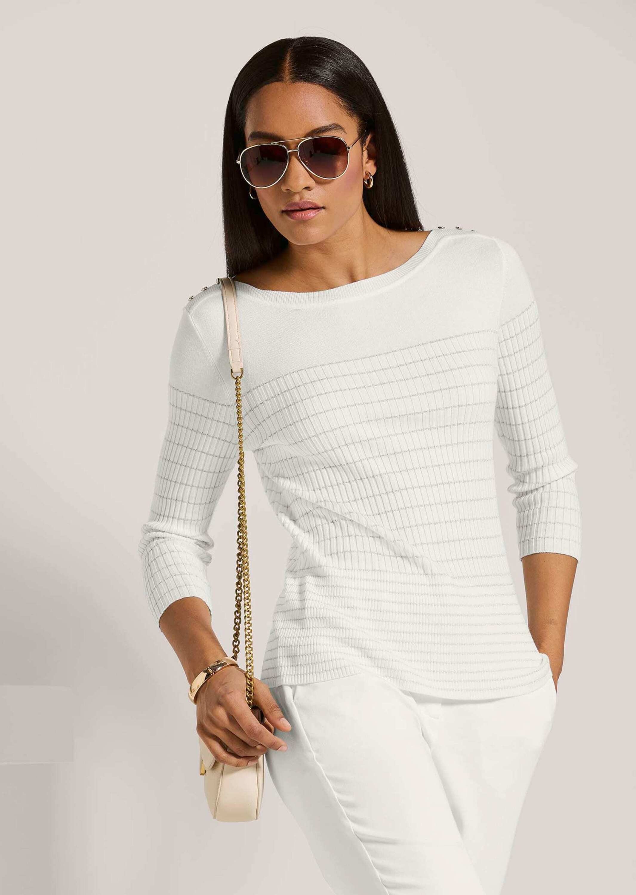 MADELEINE Longpullover »Pullover Pullover mit Glanz-Akzenten«