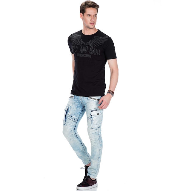 Cipo & Baxx Bequeme Jeans, im Cargo-Style mit Deko-Zippern in Straight Fit  ▷ kaufen | BAUR