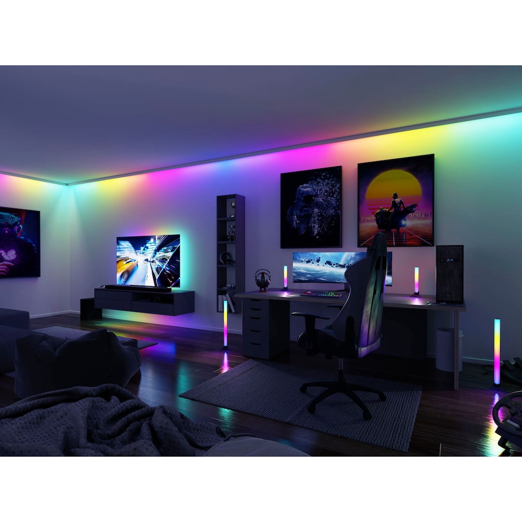 Paulmann LED-Streifen »EntertainLED Lightbar Dynamic Rainbow RGB 30x30mm 2x0,6W 2x24lm«, 2 St.-flammig