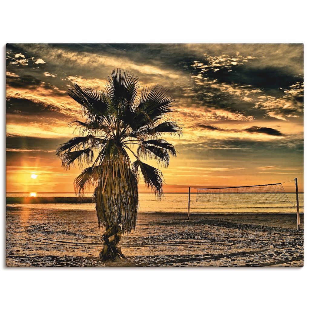 Artland Wandbild »Palme bei Sonnenuntergang«, Sonnenaufgang & -untergang, (1 St.), als Leinwandbild, Poster in verschied. Größen