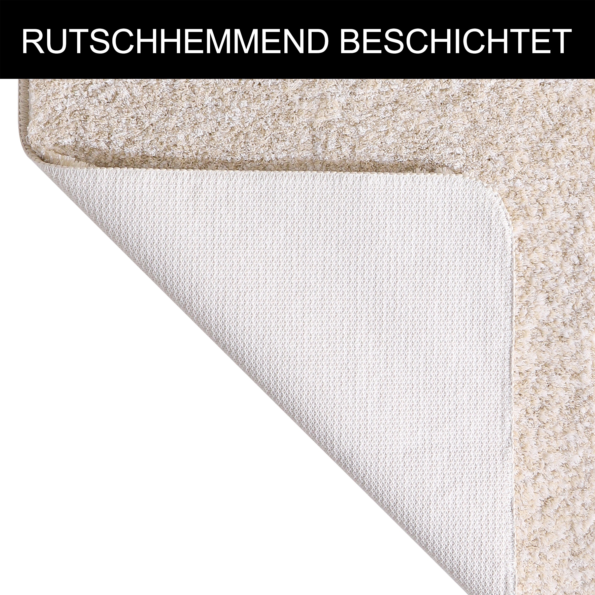 my home Badematte »Vanessa meliert, Badvorleger, Badezimmer Teppich, Duschvorleger«, rutschhemmend beschichtet, strapazierfähig, Badteppich, weiche Haptik, unifarben
