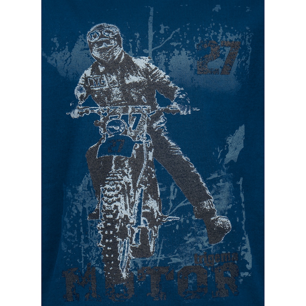 Trigema T-Shirt »TRIGEMA Jungen T-Shirt mit coolem Motorrad-Motiv«, (1 tlg.)