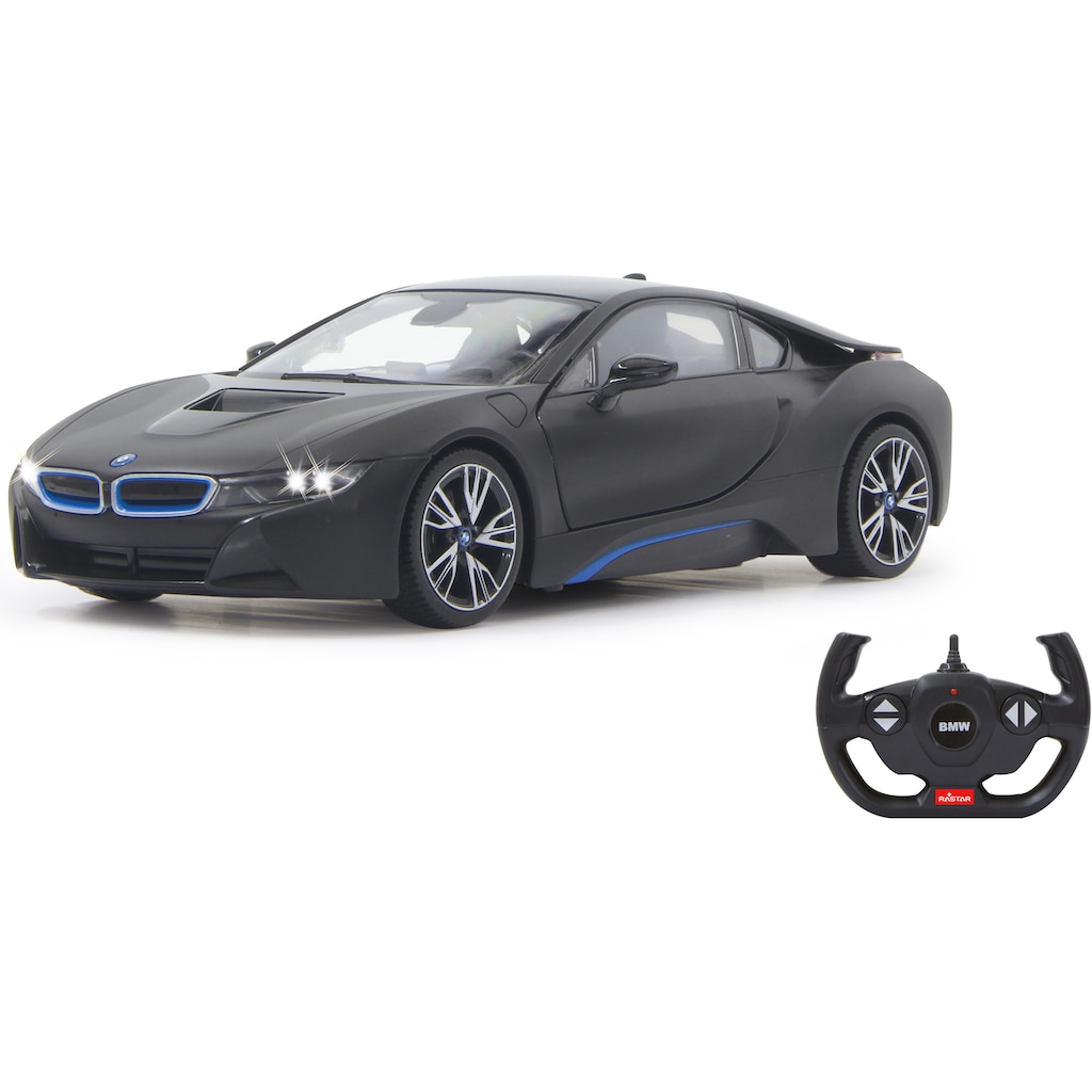 Jamara RC-Auto »BMW i8 40MHz 1:14 schwarz«, mit LED Beleuchtung