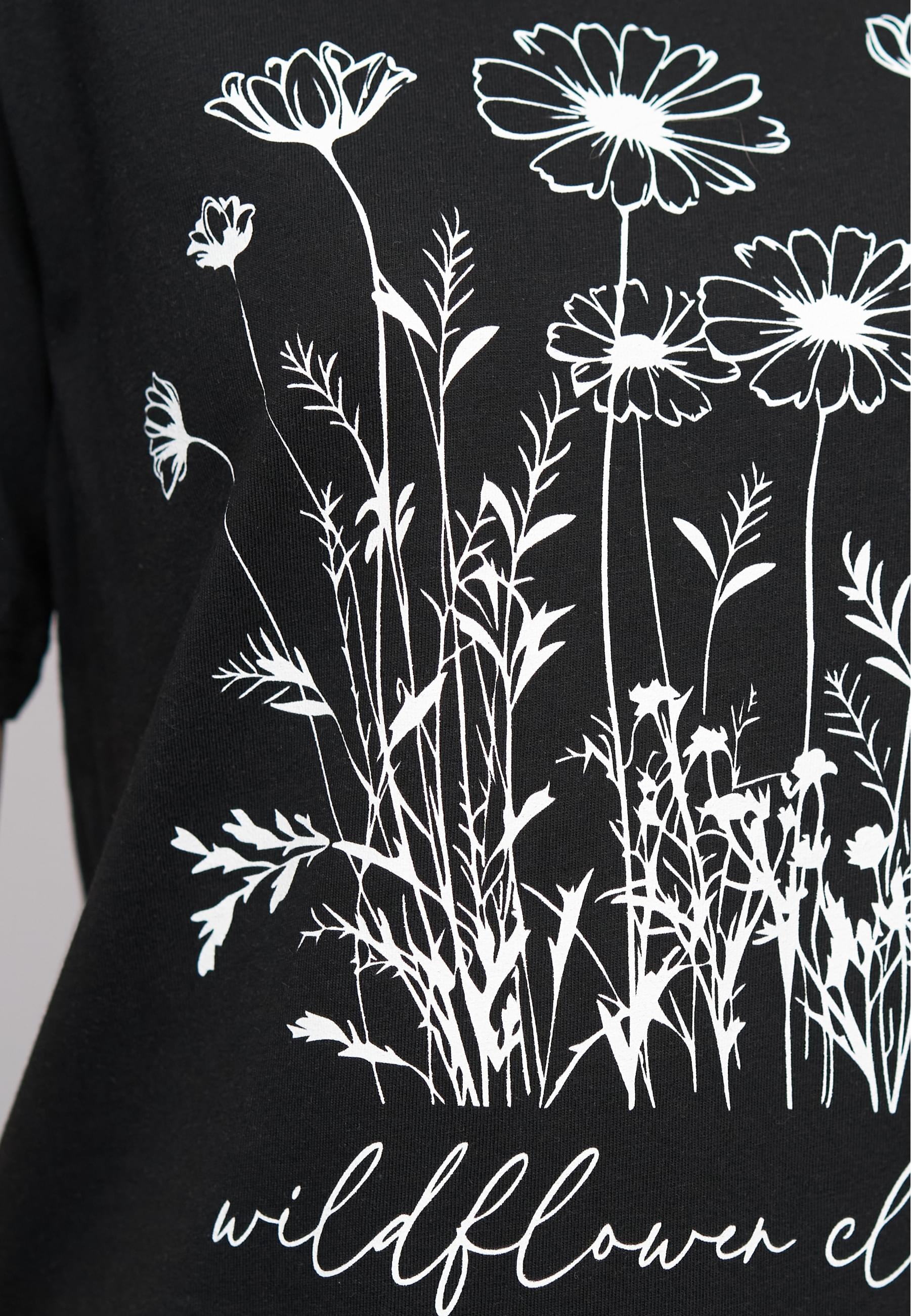 CLOUD 5IVE T-Shirt »CLOUD 5IVE Ladies 77 Wildflower Black Tee«, (1 tlg.)
