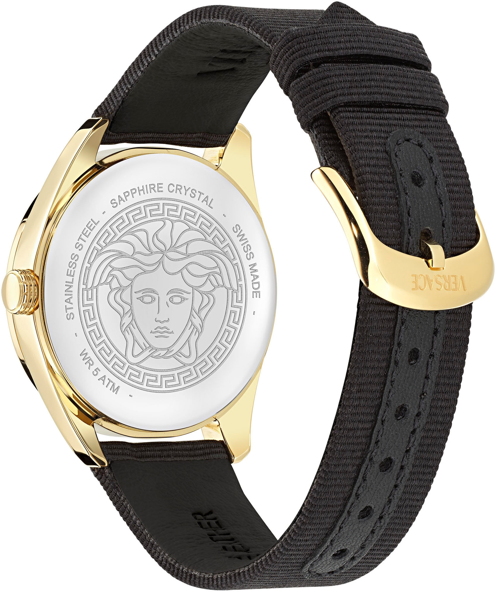 Versace Quarzuhr »NEW V-CIRCLE LADY«, Armbanduhr, Damenuhr, Saphirglas, Swiss Made, analog