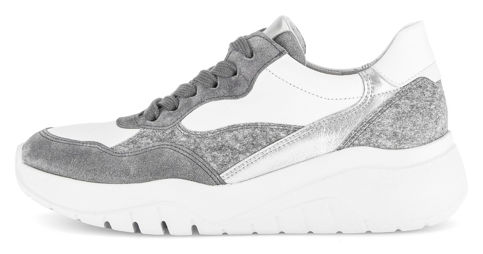 Gabor Keilsneaker, Freizeitschuh, Halbschuh, Schnürschuh im modischen Materialmix