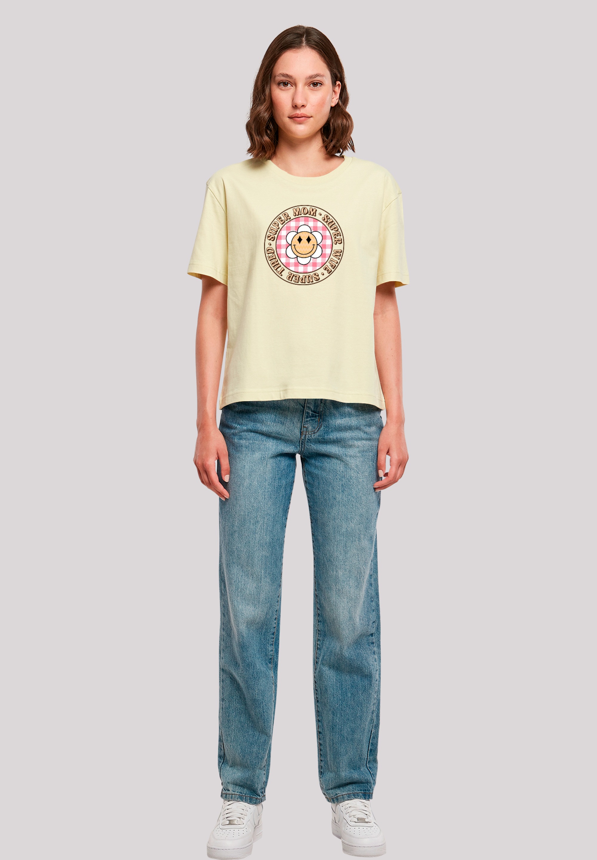 F4NT4STIC T-Shirt »Muttertag super müde Mama Retro Blumen«, Premium Qualität