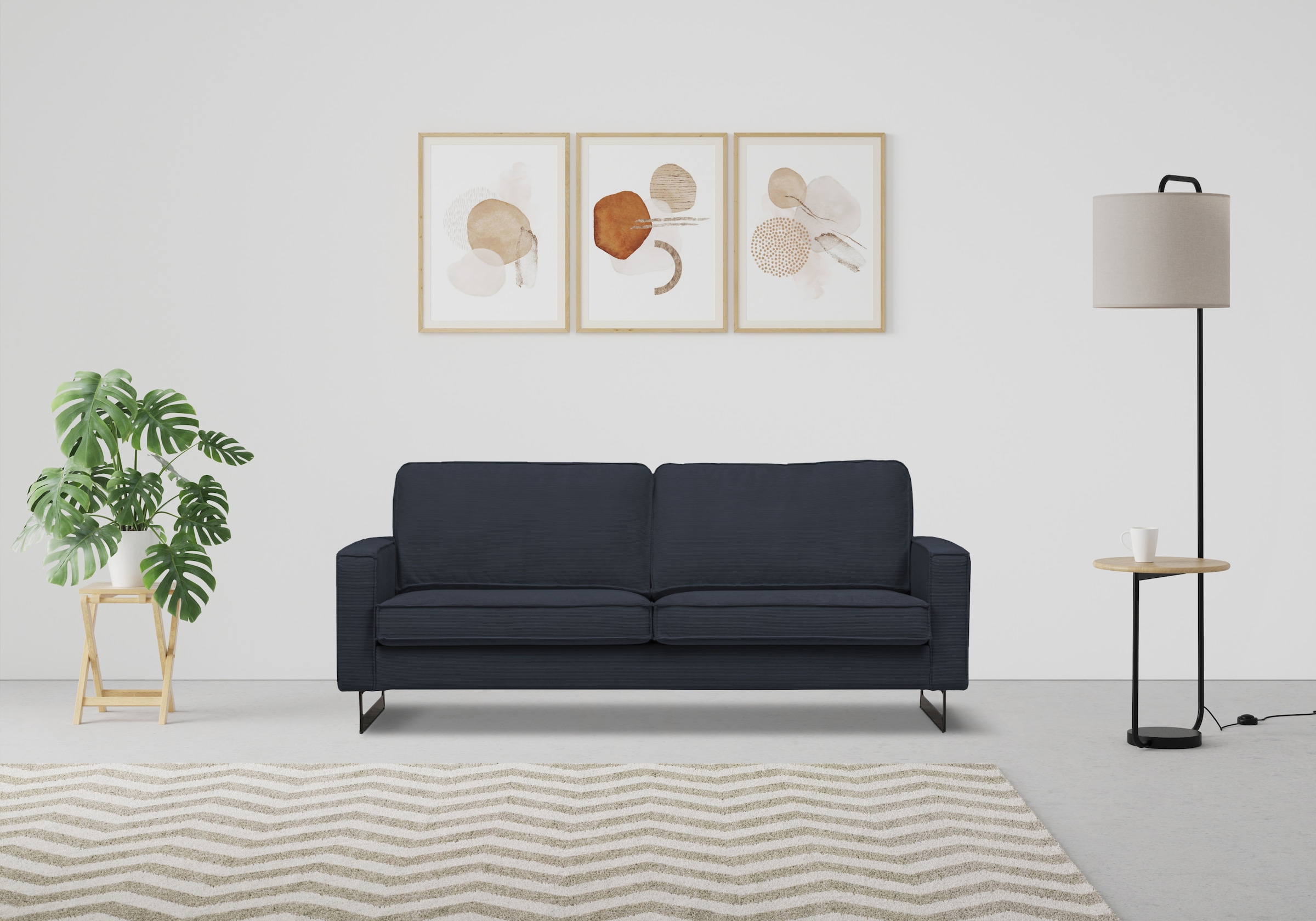 Home affaire 2-Sitzer "Pinto, 166 cm, Cord, Chenille, Lederoptik" mit Keder günstig online kaufen