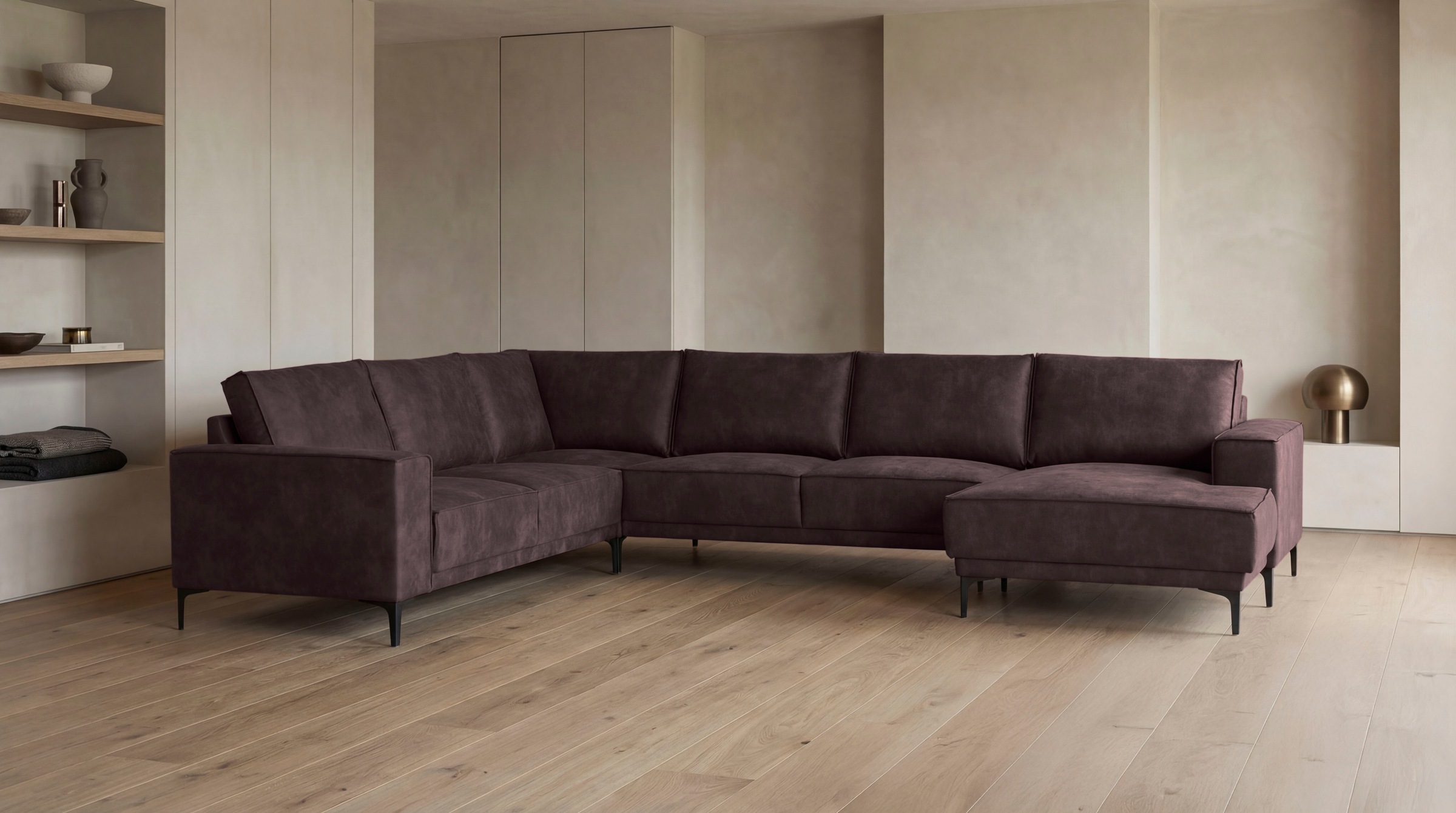 OTTO home Wohnlandschaft "OLAND U-Form, XXL, B: 342 cm, Skandi-Design" Skan günstig online kaufen