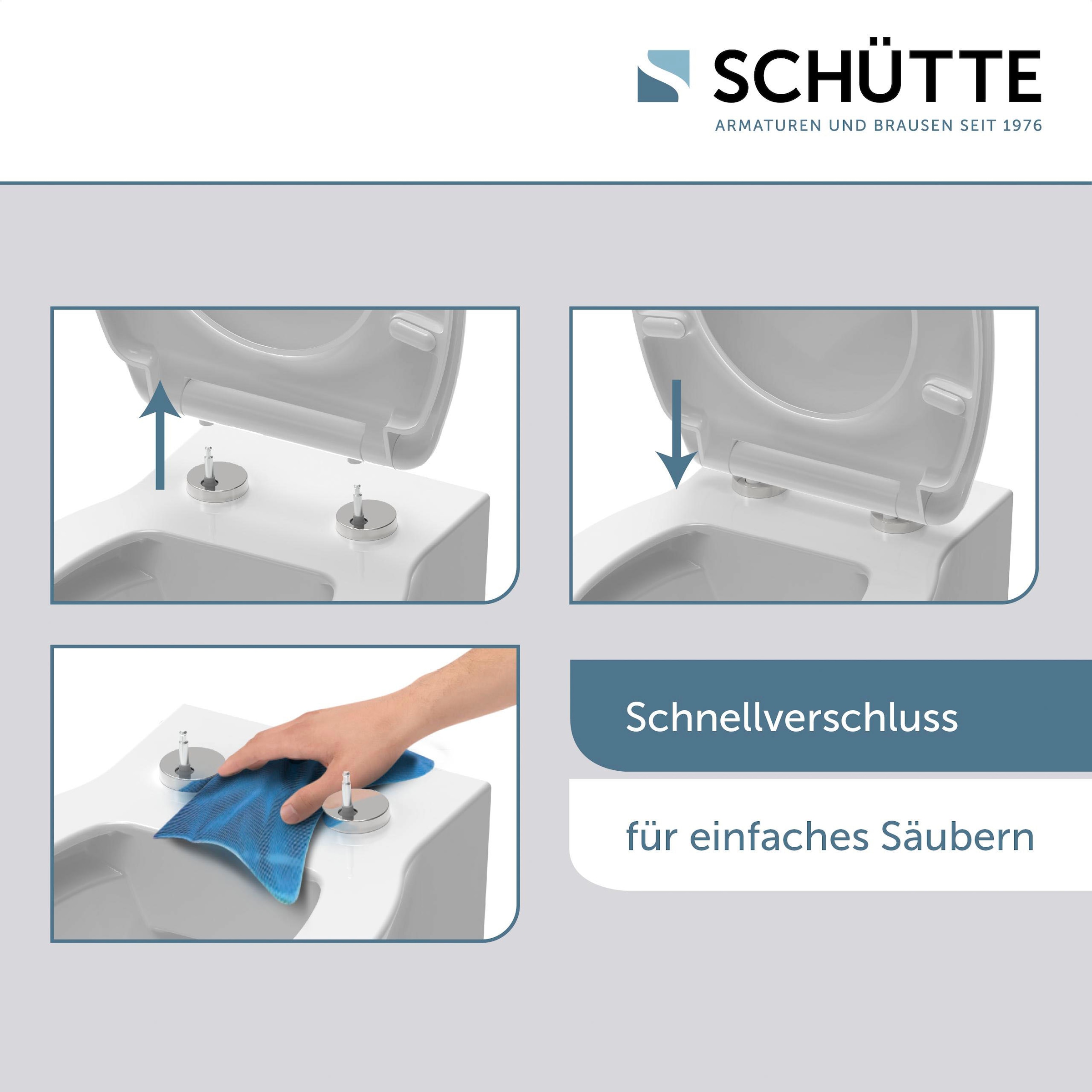 Schütte WC-Sitz »Grey Hexagons«, Duroplast, mit Absenkautomatik und Schnellverschluss