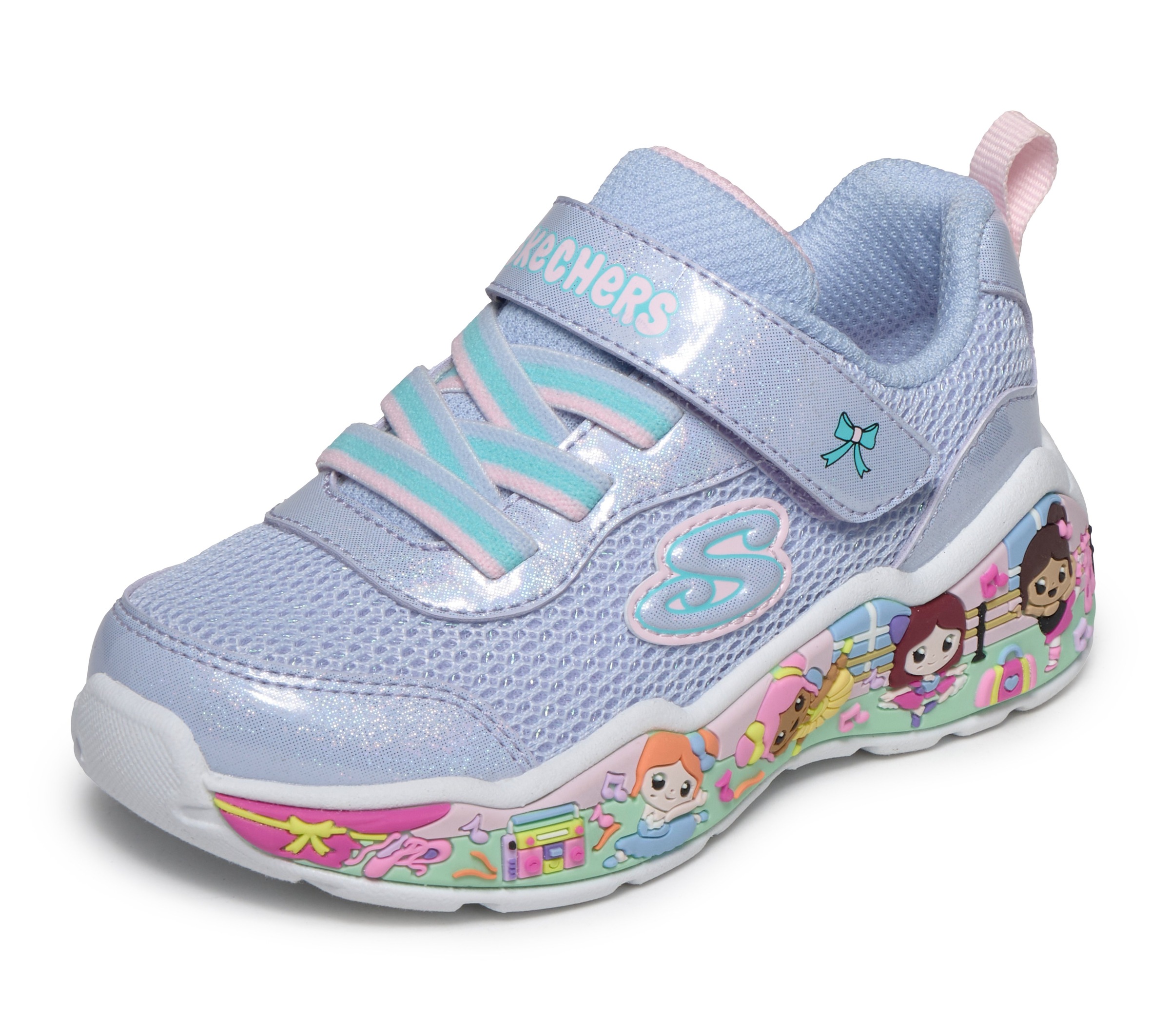 Skechers Lauflernschuh »PLAY SCENE-FUN SQUAD«  Sneaker mit bunten Motiven verziert, Größenschablone zum Download