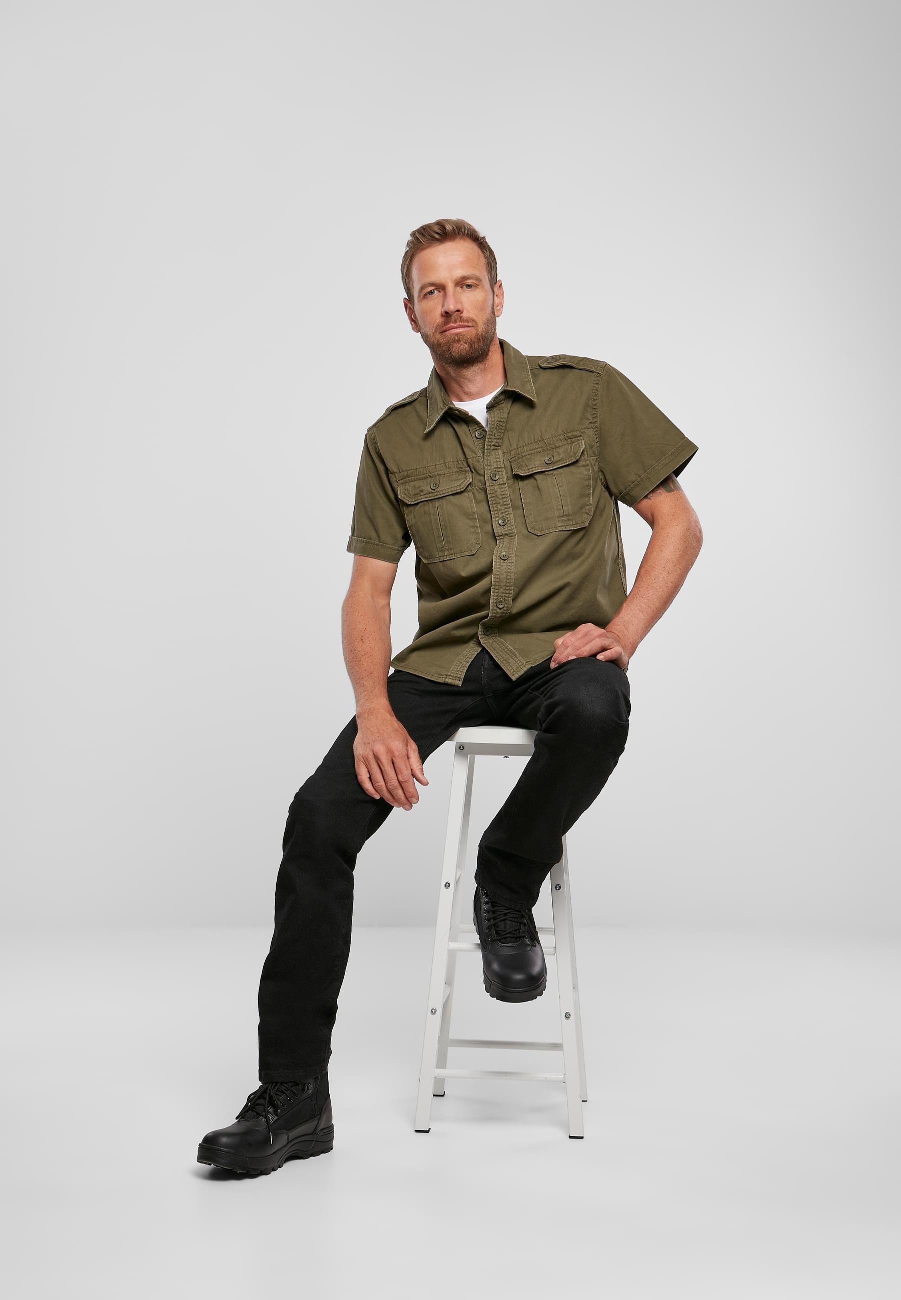 Brandit Langarmhemd »Brandit Herren Vintage Shirt shortsleeve«, (1 tlg.)