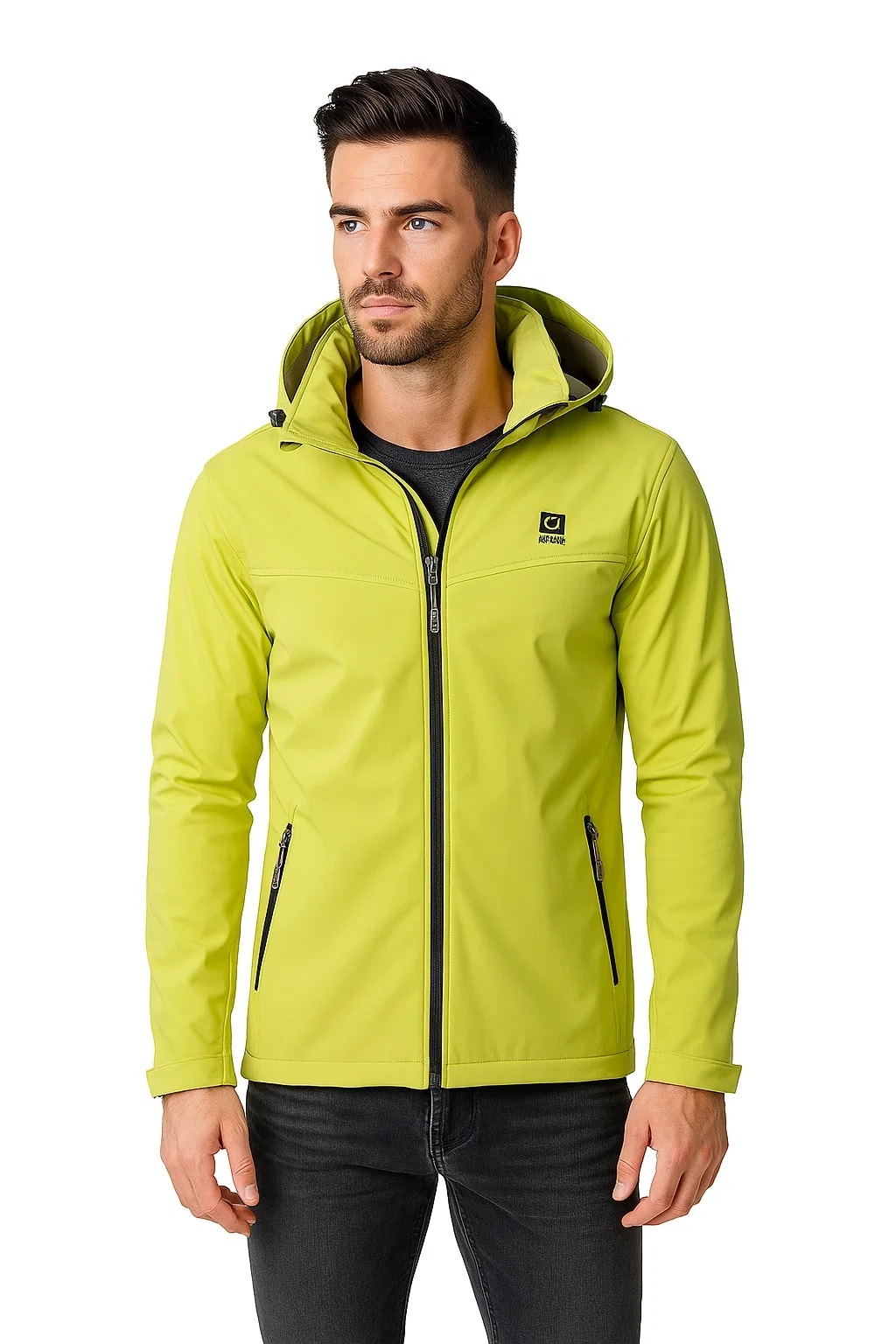 LPO Softshelljacke "Softshelljacke Melvin" mit Kapuze abnehmbare, verstellbare Kapuze