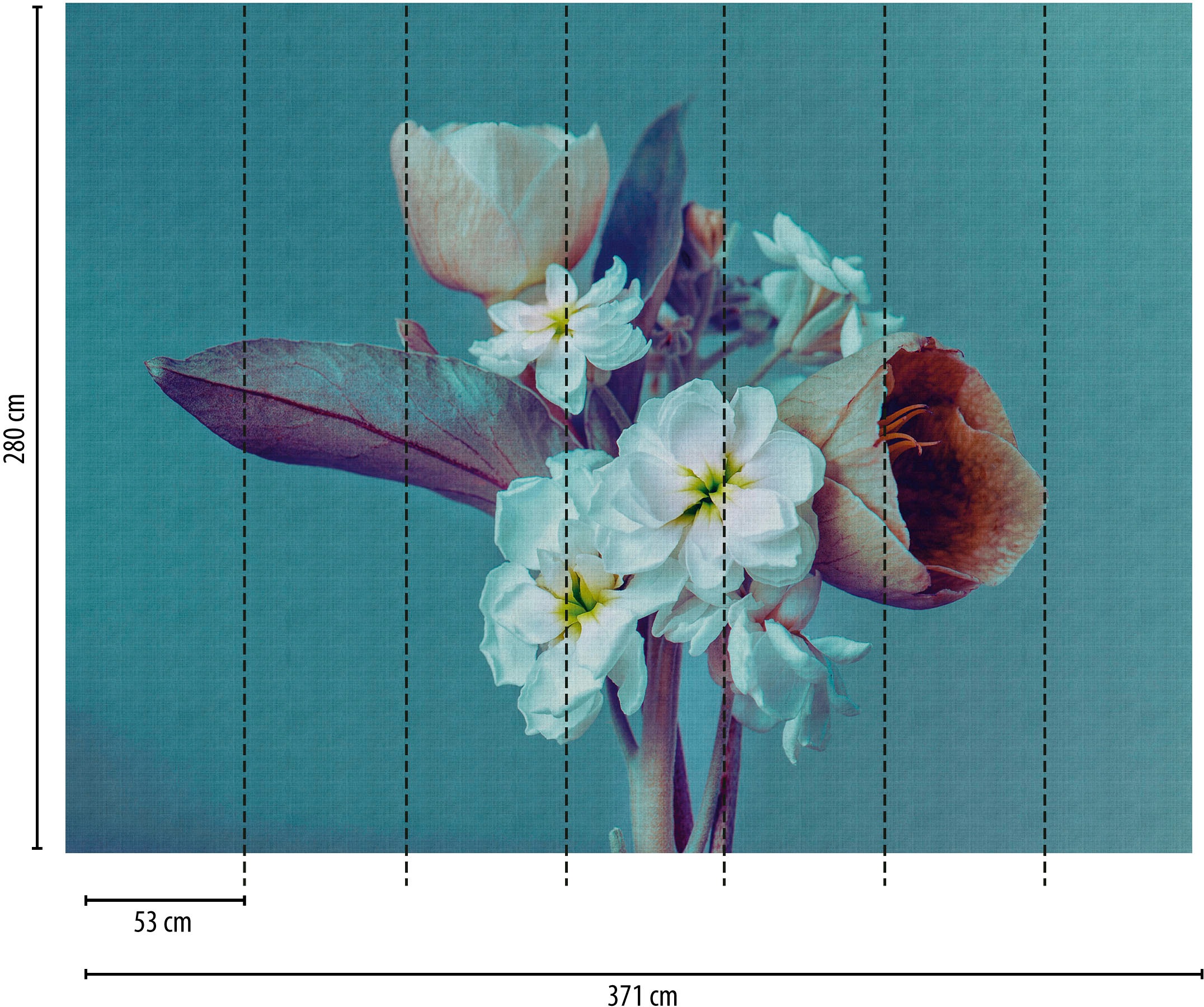 living walls Fototapete »The Wall« floral | geblümt | natürlich glatt Fototapete Floral Tapete Blume Tapeten Wohnzimmer Flur Design Optik