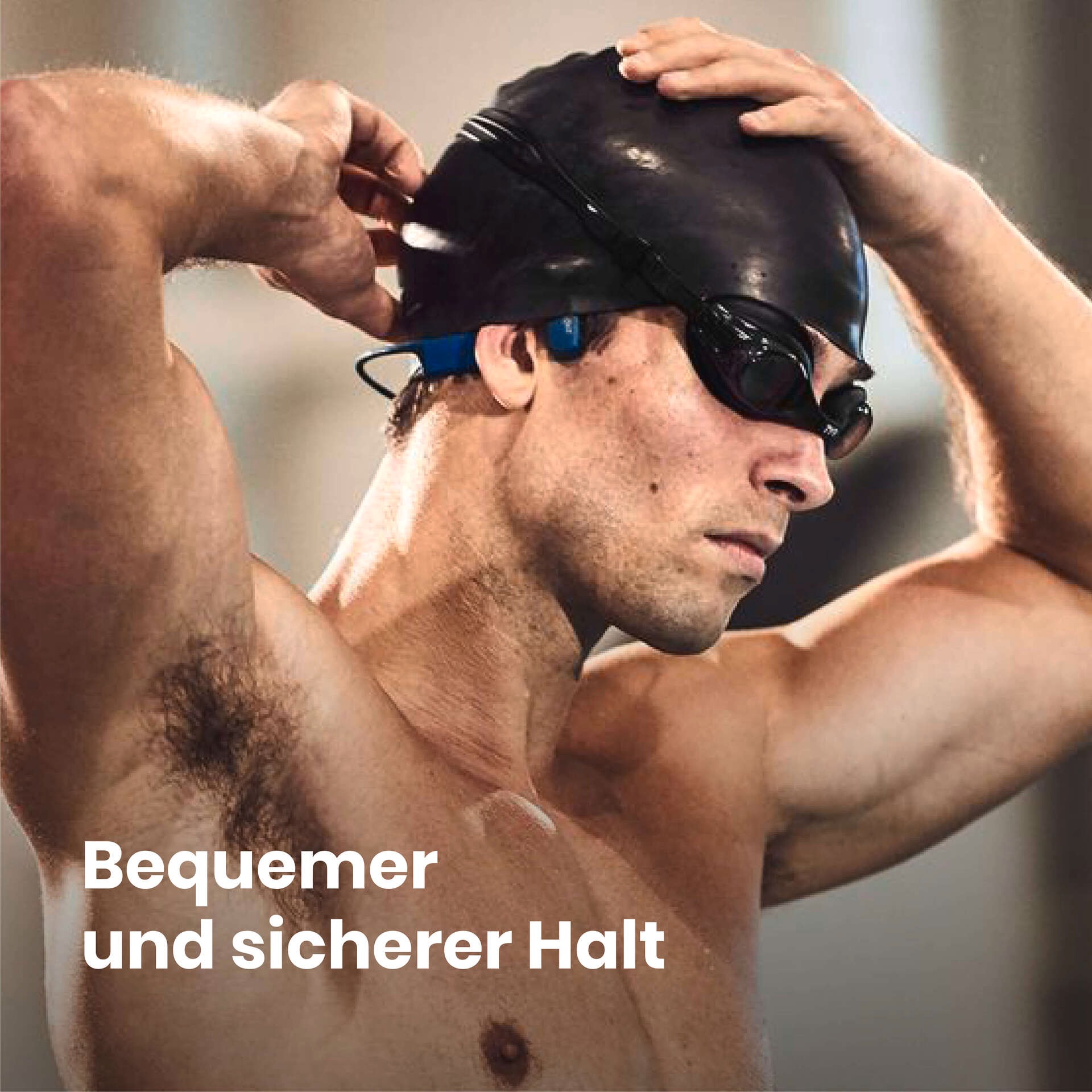 Shokz Open-Ear-Kopfhörer »OpenSwim + Cooling Towel«, integrierter MP3-Player und 4 GB Speicher