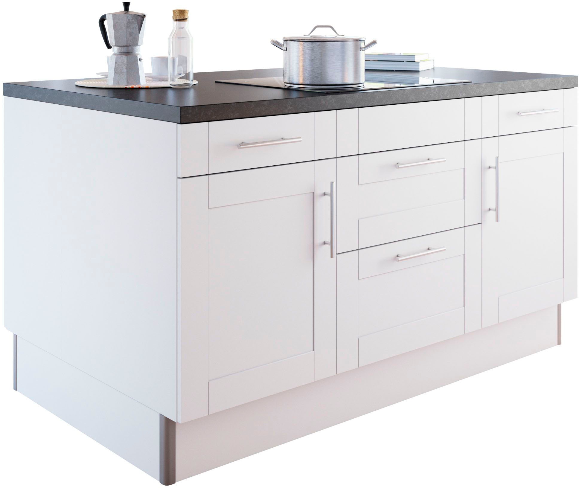 OPTIFIT Kochinsel »Ahus«, Kücheninsel, Breite 160 cm, wahlw. mit E-Gerät, Soft Close Funktion