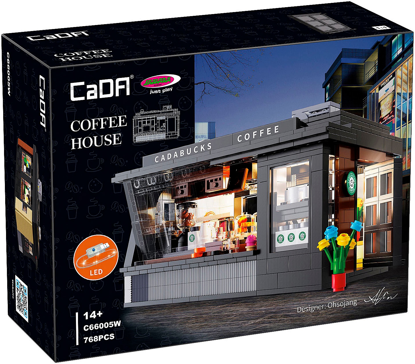 Jamara Konstruktions-Spielset »CaDA, Bricks, Coffee House (402884)« mit LED Licht