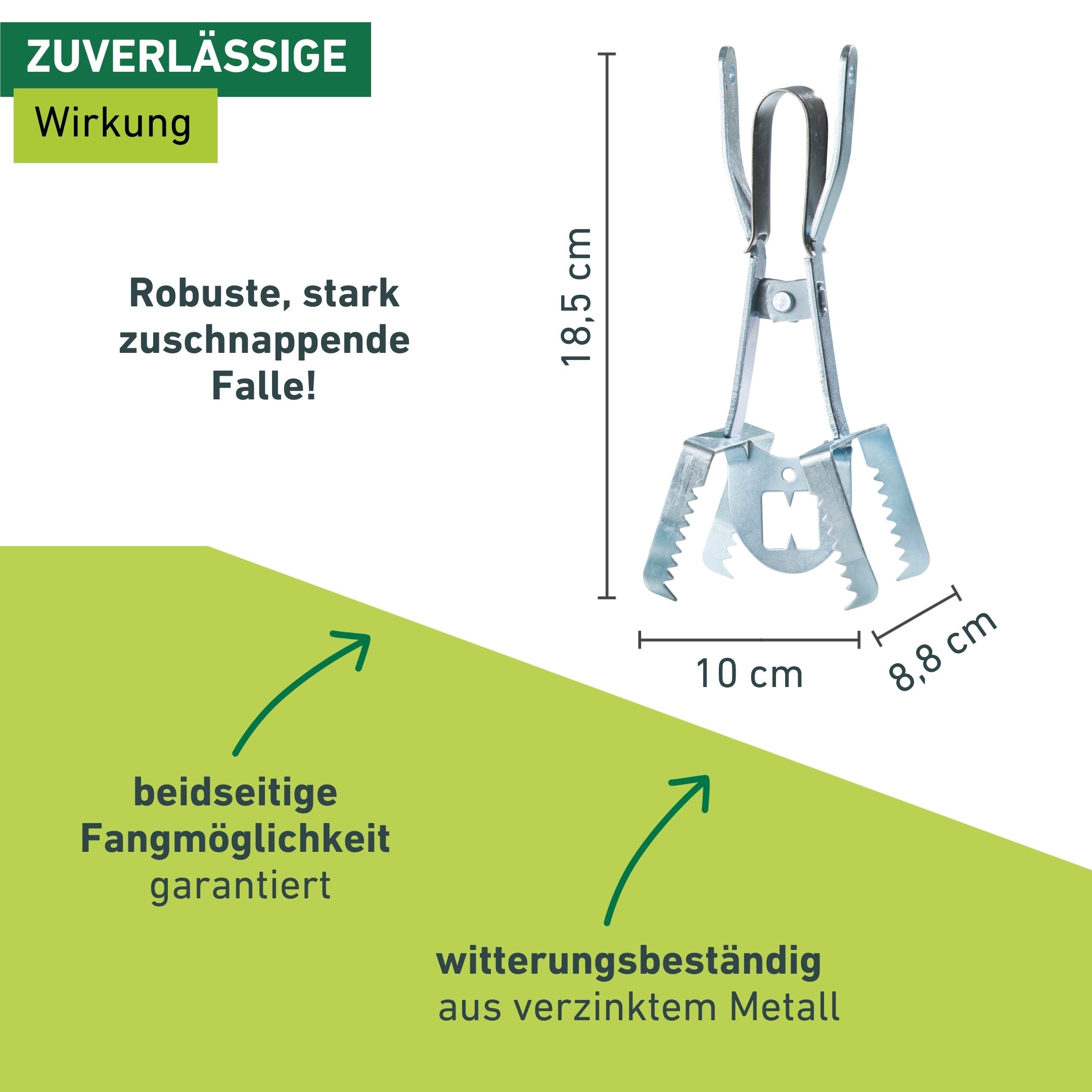 Windhager Lebendfalle »für Wühlmausgänge, Zangen-Wühlmausfalle« Schnappfalle wiederverwendbar, verzinkt, silber