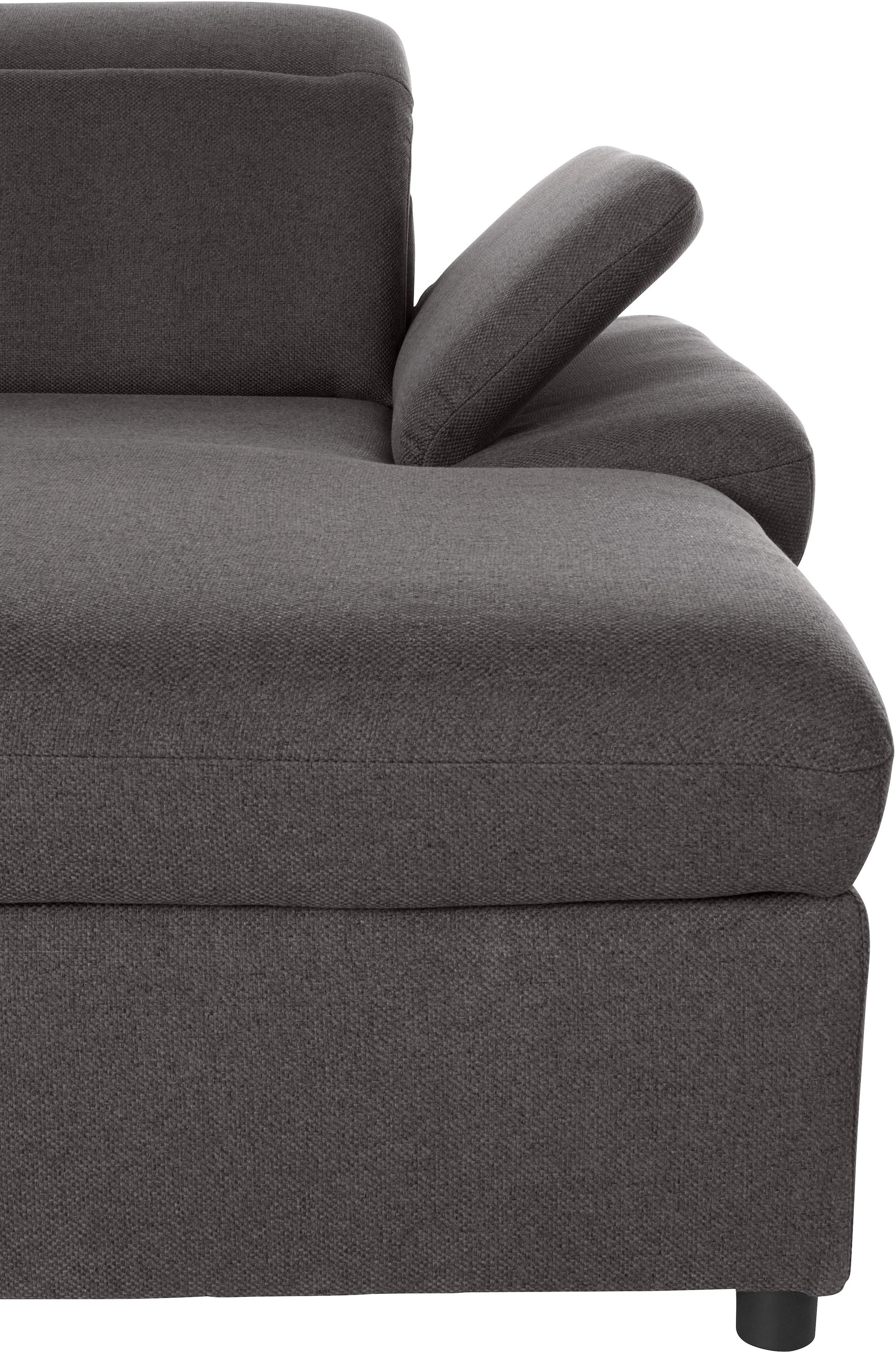 exxpo - sofa fashion Ecksofa »Kyoto, inkl. Kopfteil- und Armteilverstellung, hoher Sitzkomfort«, wahlweise mit Bettfunktion und Bettkasten, hochwertige Bezüge, L-Form