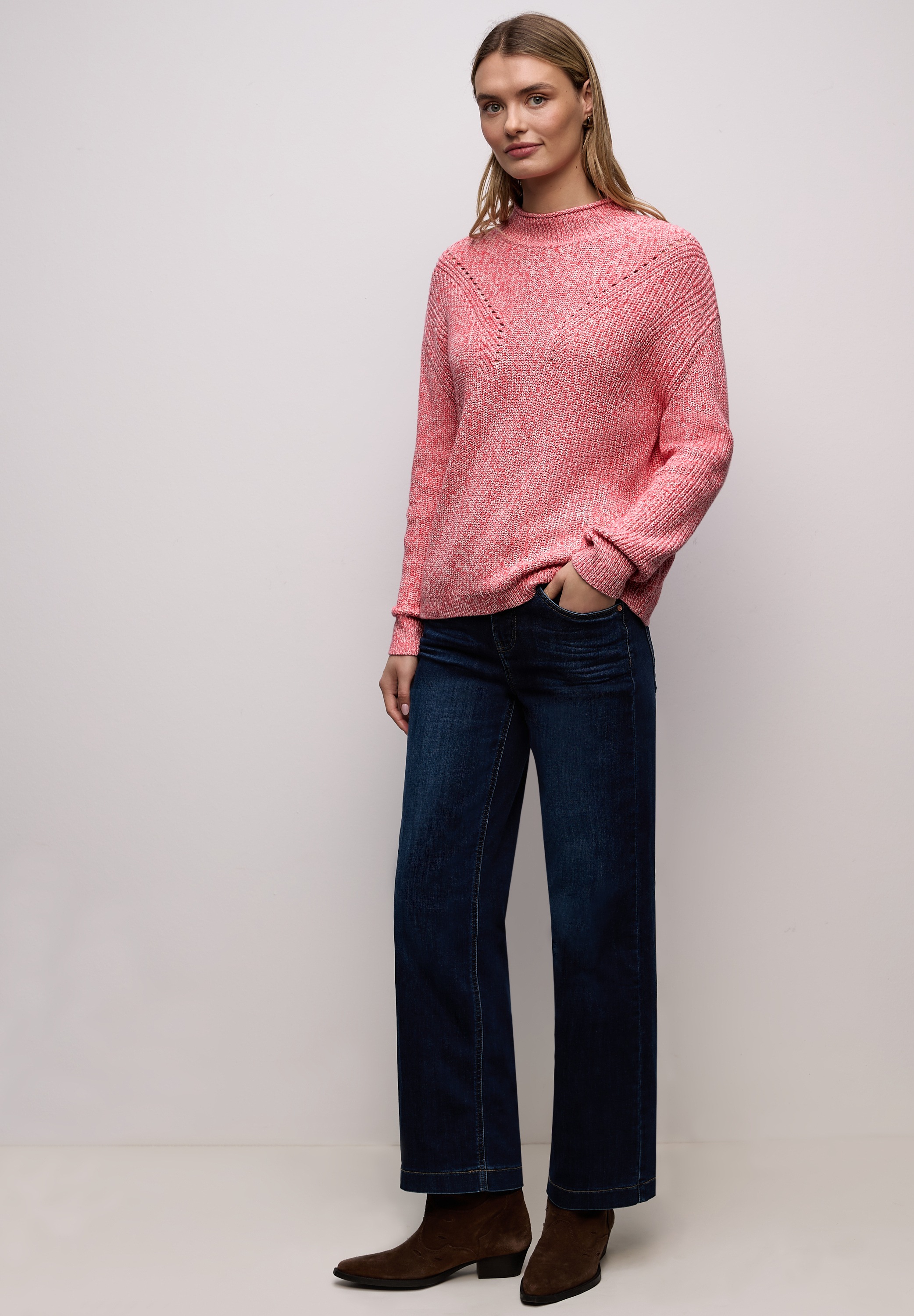 STREET ONE Longpullover mit Strick-Detail