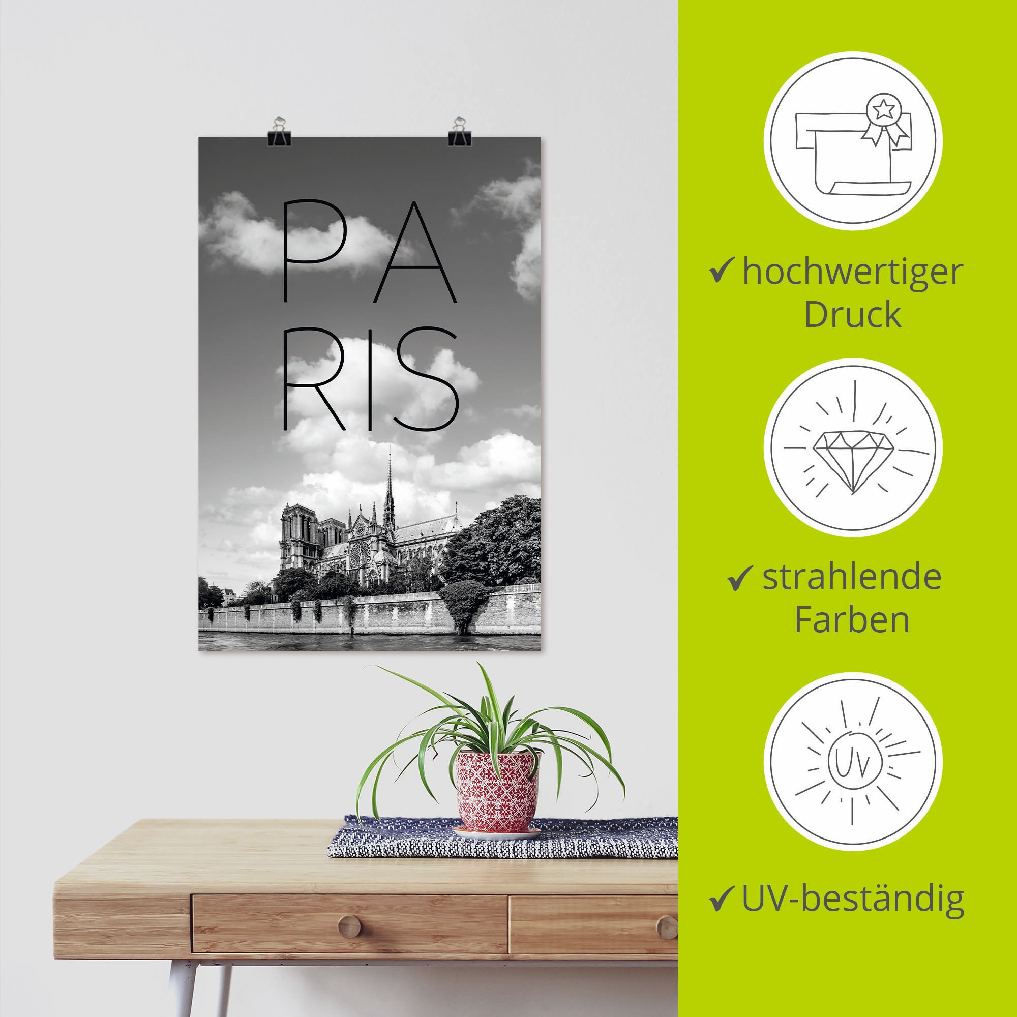 Artland Wandbild »PARIS Kathedrale Notre-Dame«, Paris, (1 St.), als Alubild,  Leinwandbild, Wandaufkleber oder Poster in versch. Größen bestellen | BAUR