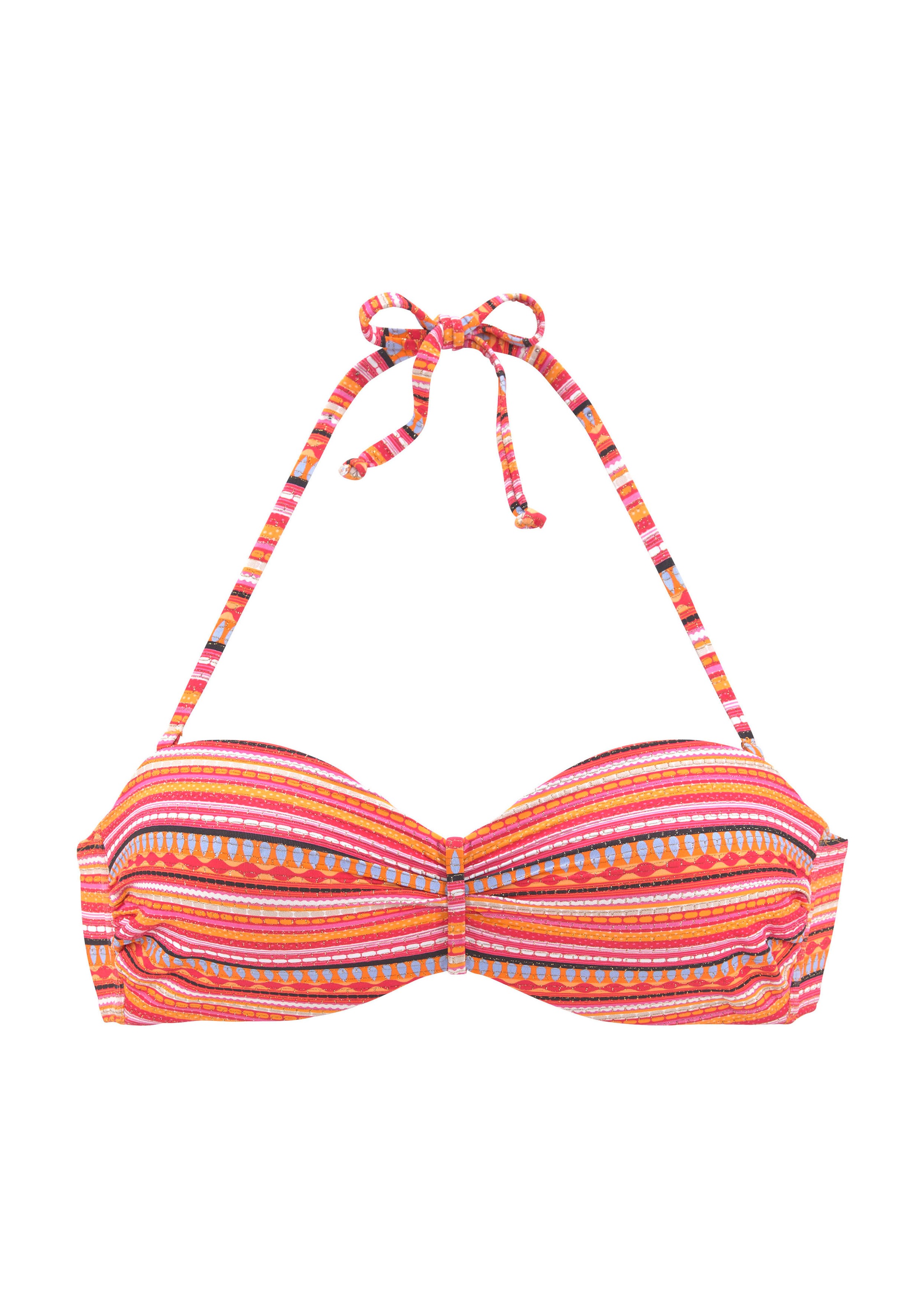 Thumbnail - LASCANA Bügel-Bandeau-Bikini, mit goldfarbenen Glitzerstreifen