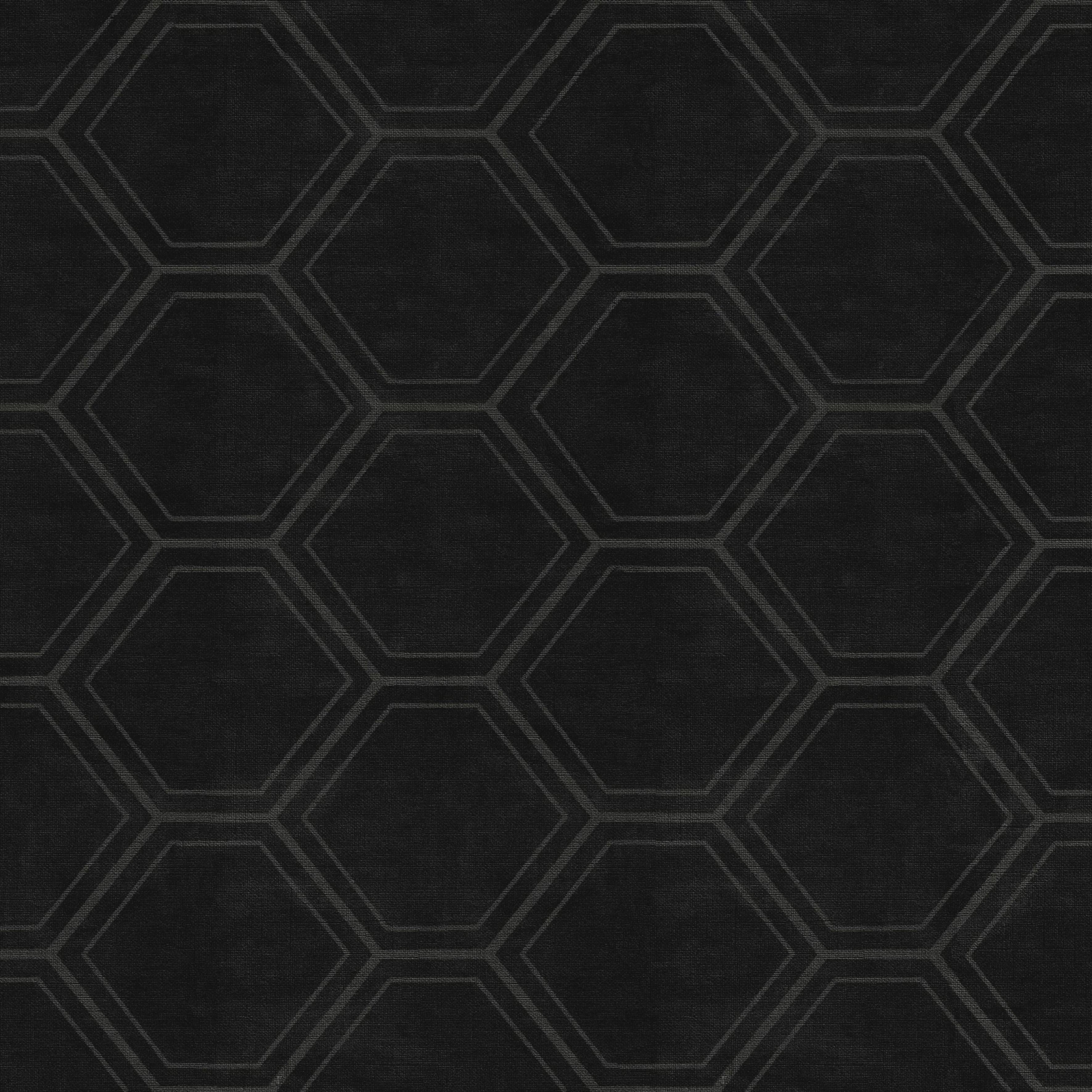 Vliestapete "Geo - Hexagon", B/L: 0,52mm x 10mm, schwarz, SUPERFRESCO EASY, Wohnzimmer, Tapeten, Schwarz - 10m x 52cm