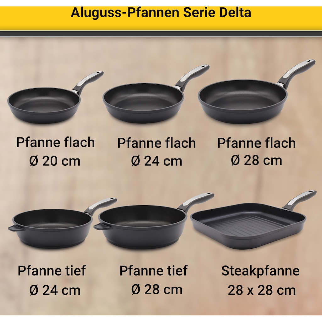 Krüger Schmorpfanne »Delta«, Aluminiumguss, (1 tlg.)