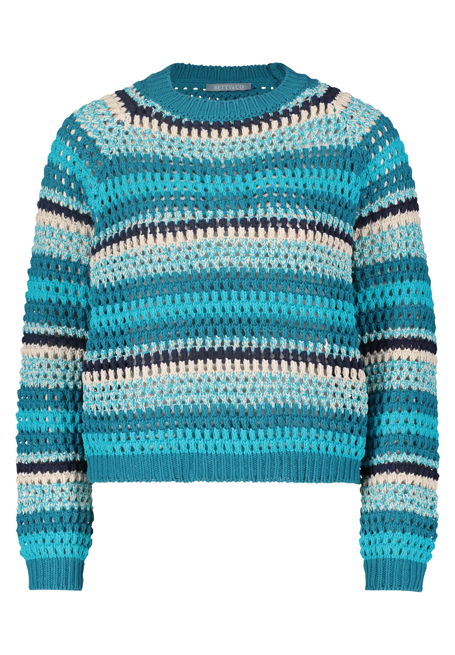 Betty&Co Strickpullover "Betty & Co Damen Lochstrick-Pullover mit Rippbündc günstig online kaufen