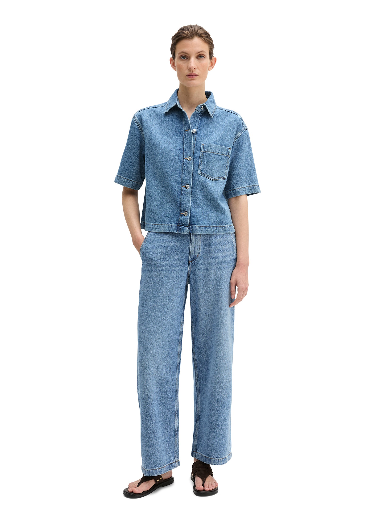 Marc O'Polo Jeansbluse »aus Lyocell-Leinen-Baumwolle-Mix«