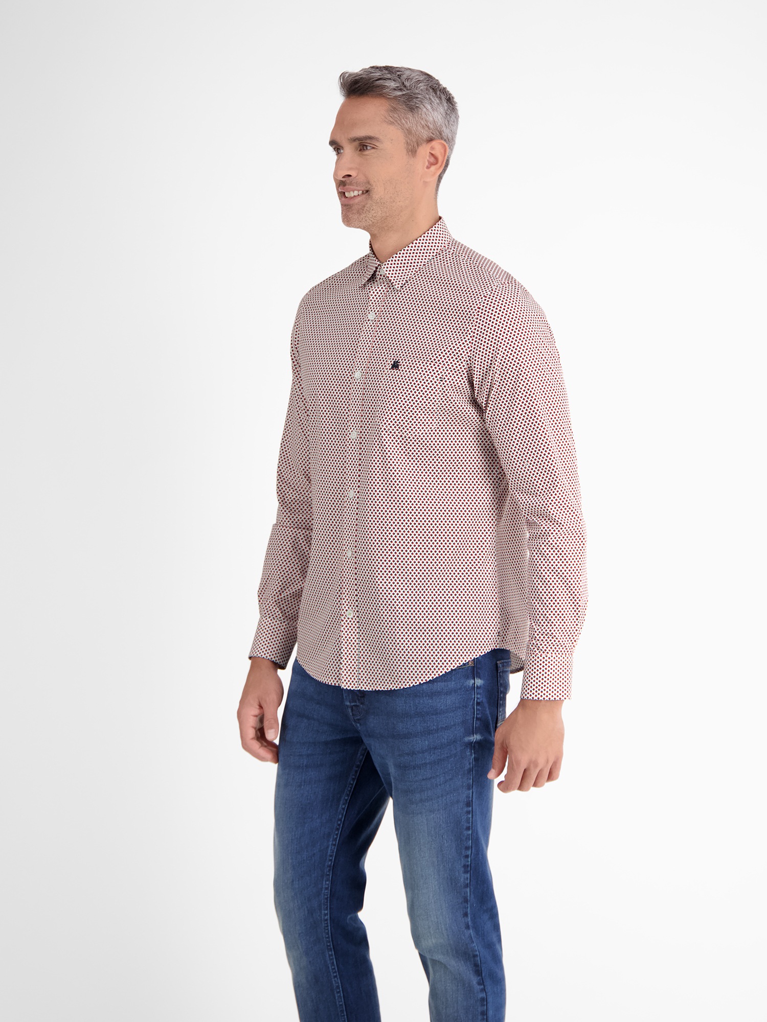 Thumbnail - LERROS Langarmhemd "LERROS Langarmhemd, modisch-minimal bedruckt"