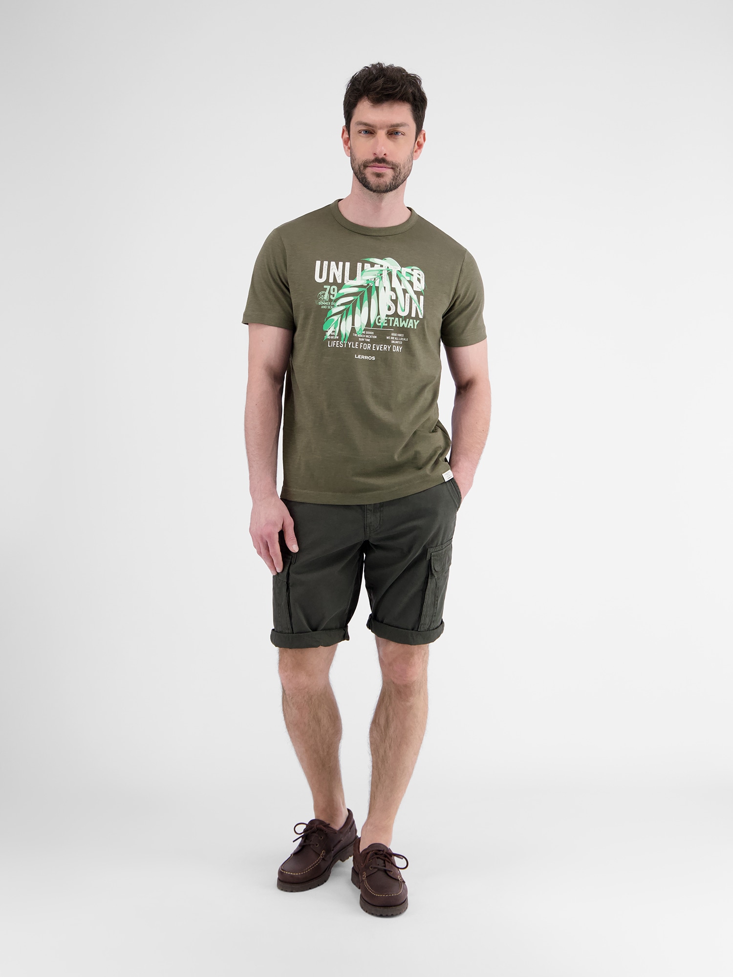 LERROS T-Shirt »LERROS Herren T-Shirt mit Brustprint«