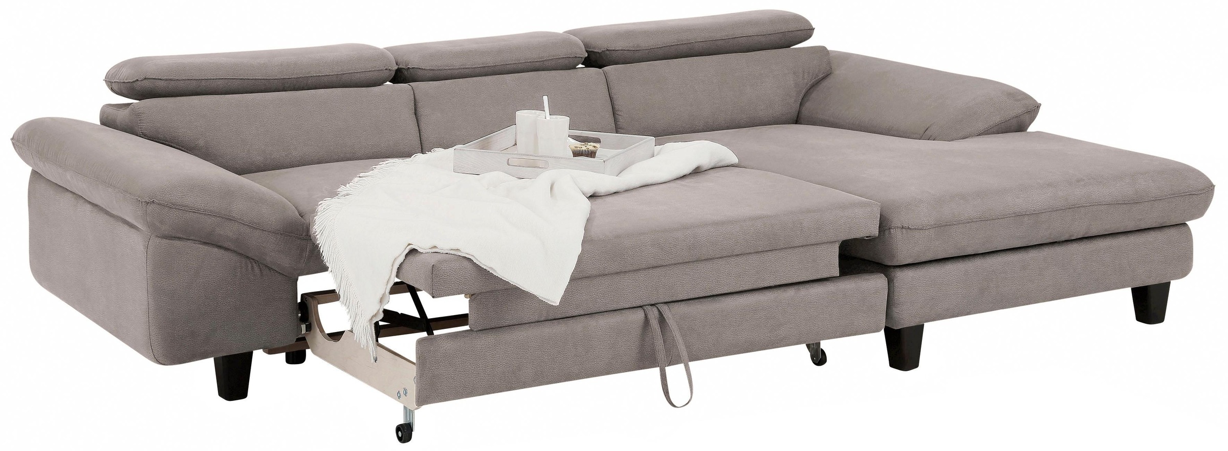 Home affaire Ecksofa »Pilot L-Form«, mit Kopfteilverstellung, optional Bettfunktion und Bettkasten