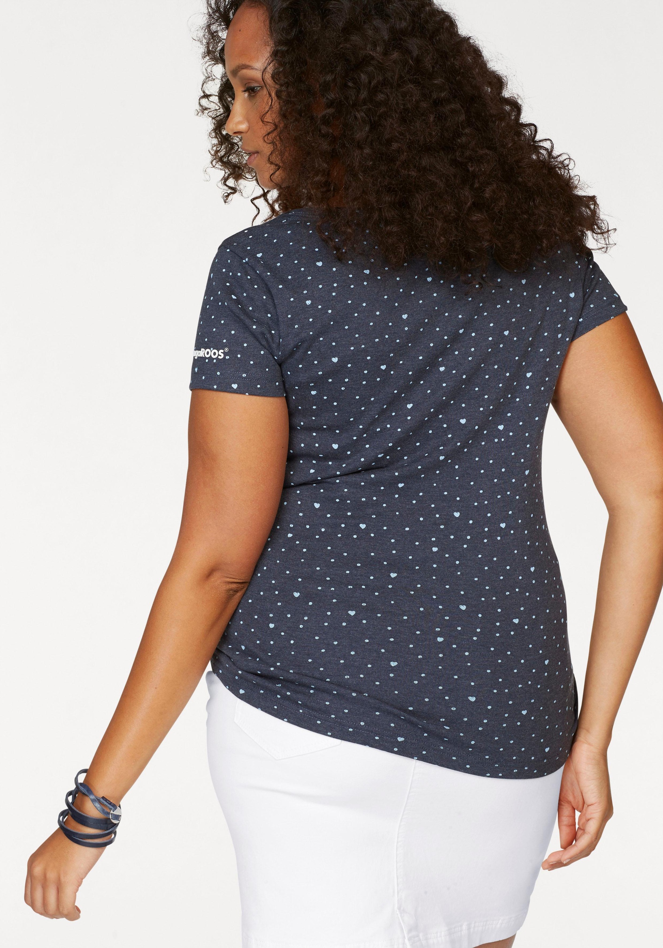 KangaROOS T-Shirt Kurzarm, elastische Rippware, mit Herz-Muster, Rundhalsau günstig online kaufen