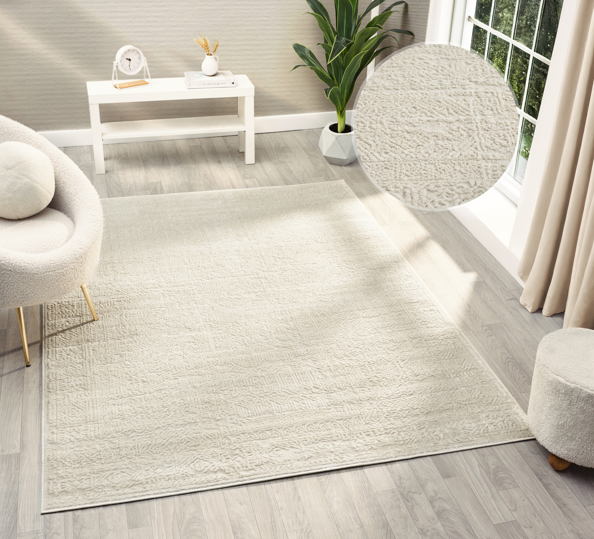 my home Teppich "Selin" rechteckig 9 mm Höhe dezenter Glanz, Schrumpf-Garn- günstig online kaufen