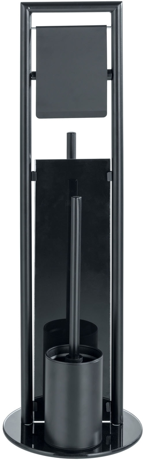 WENKO WC-Garnitur »Ravina« aus Edelstahl | Sicherheitsglas Stand WC-Garnitur, Toilettenpapierhalter, Rollenhalter & WC-Bürste