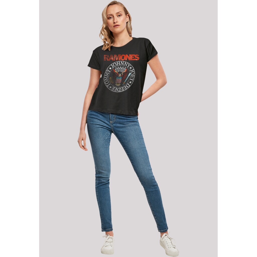 F4NT4STIC T-Shirt »Ramones Rock Musik Band VINTAGE EAGLE SEAL«, Premium Qualität, Band, Rock-Musik