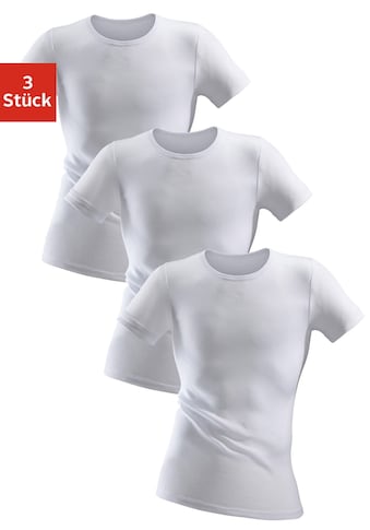 Unterhemd, (3 St.), schlichtes Basic für jeden Tag - in Feinripp, Unterziehshirt, T-Shirt