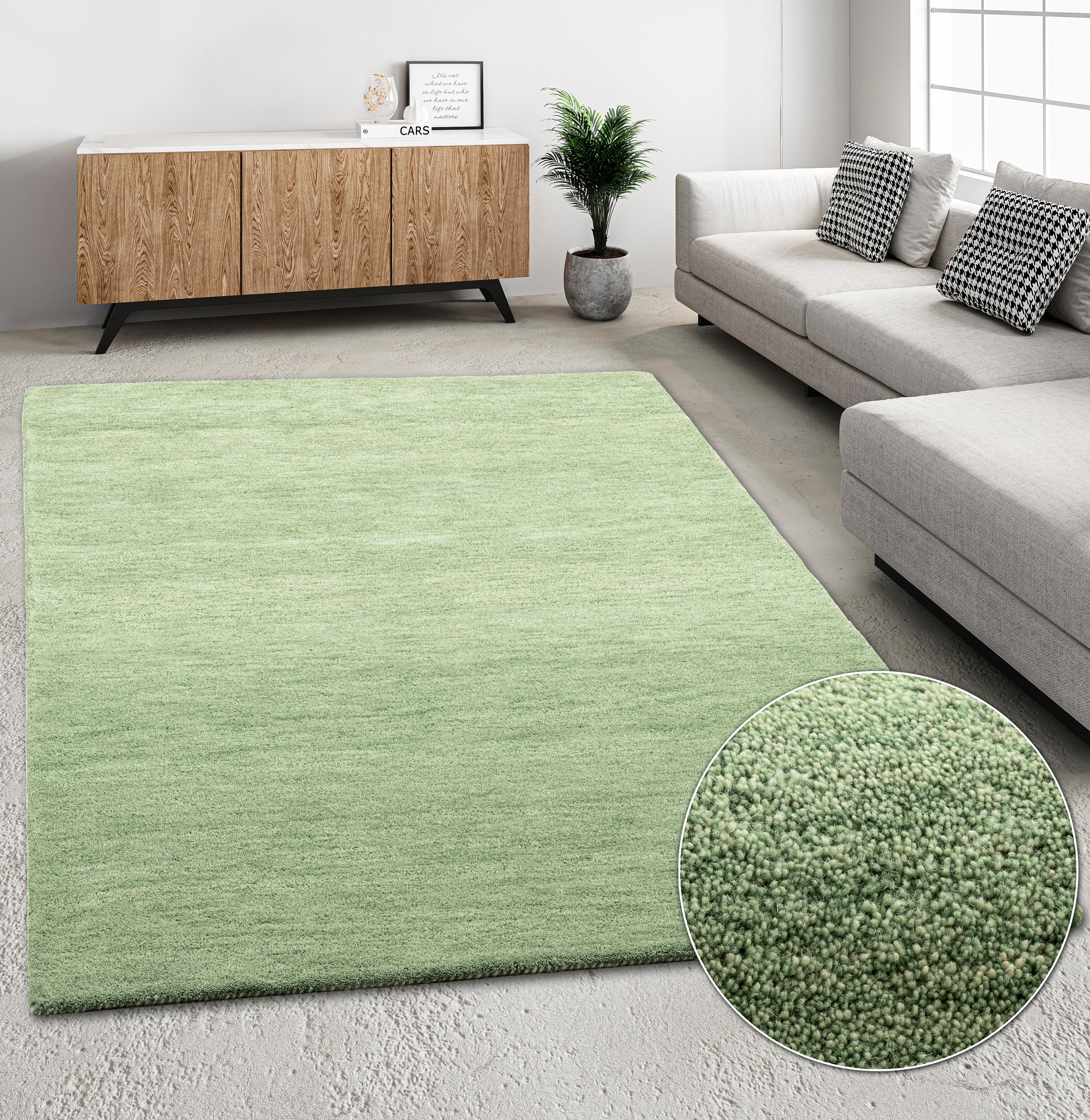 THEKO Wollteppich "Gabbeh Uni, Handgefertigt, meliert, auch als Läufer erhä günstig online kaufen