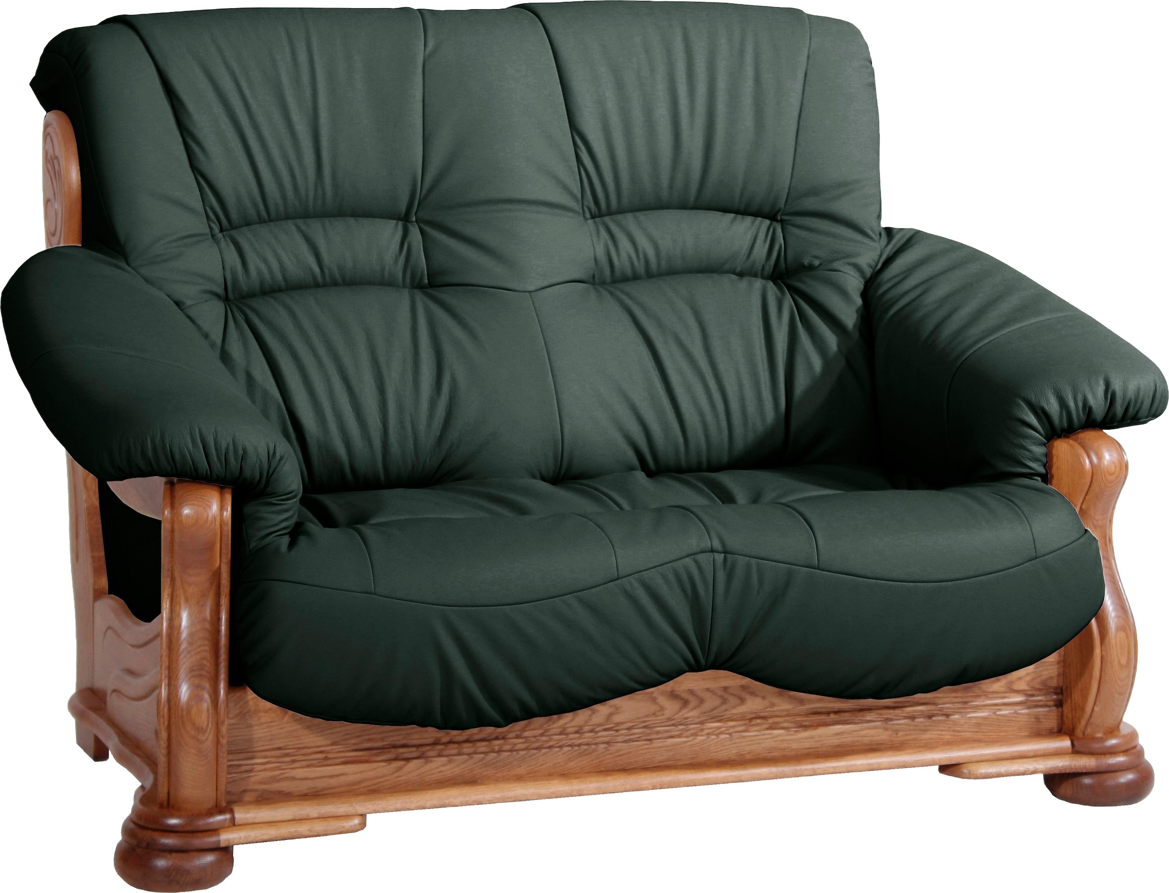 Max Winzer® Polstergarnitur »Texas Set besehend aus 2er- und 3er-Sofa, bequeme legere Polsterung«, mit dekorativem Eichenholzgestell, Retro Klassiker