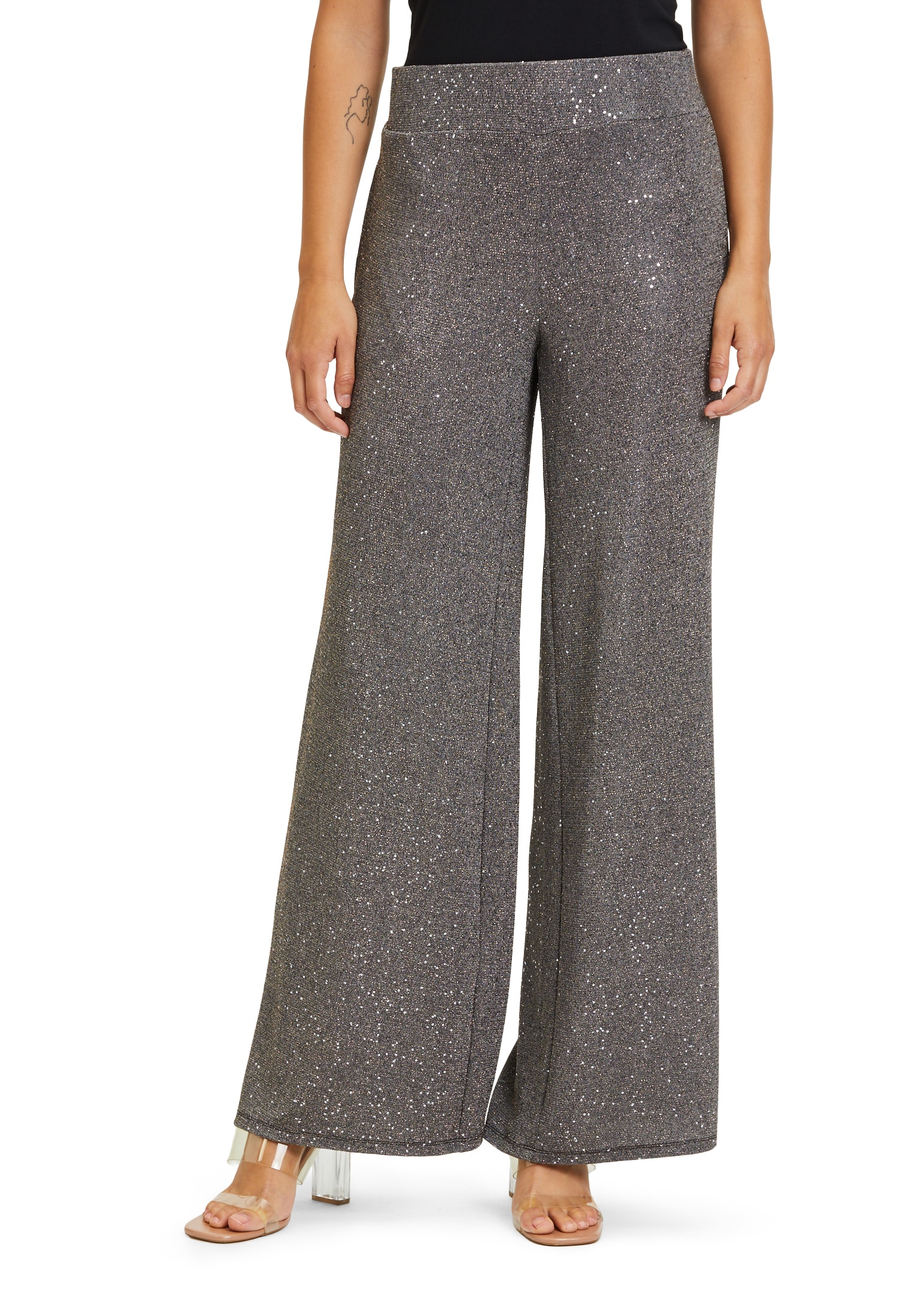 Vera Mont Stoffhose "Vera Mont Modern fit Hose mit weitem Bein", Glitzer günstig online kaufen