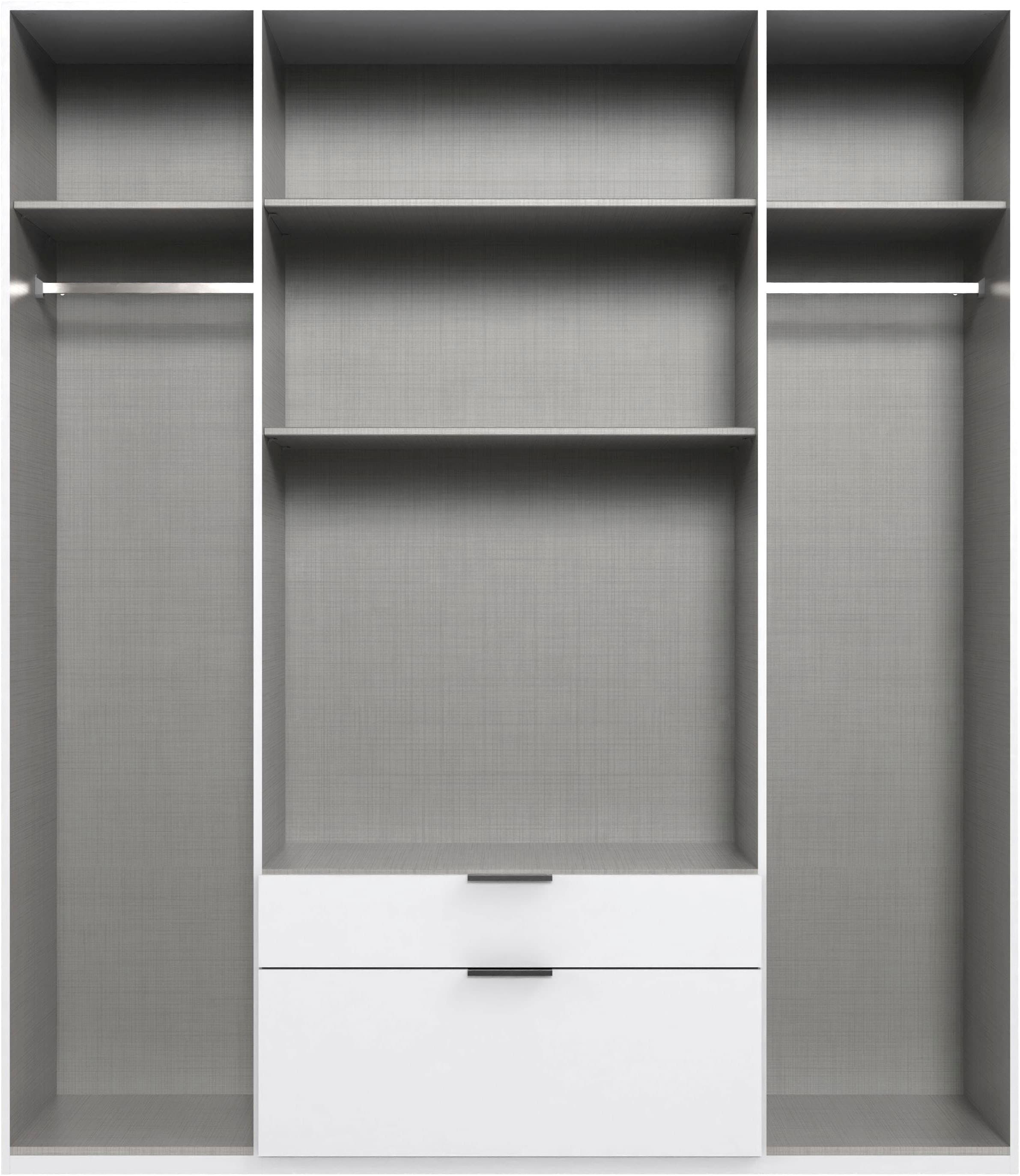 Thumbnail - Wimex Drehtürenschrank "Mugano" mit langen oder kurzen Griffen aus Metall, wahlweise mit oder ohne Spiegel, mit Schublad...