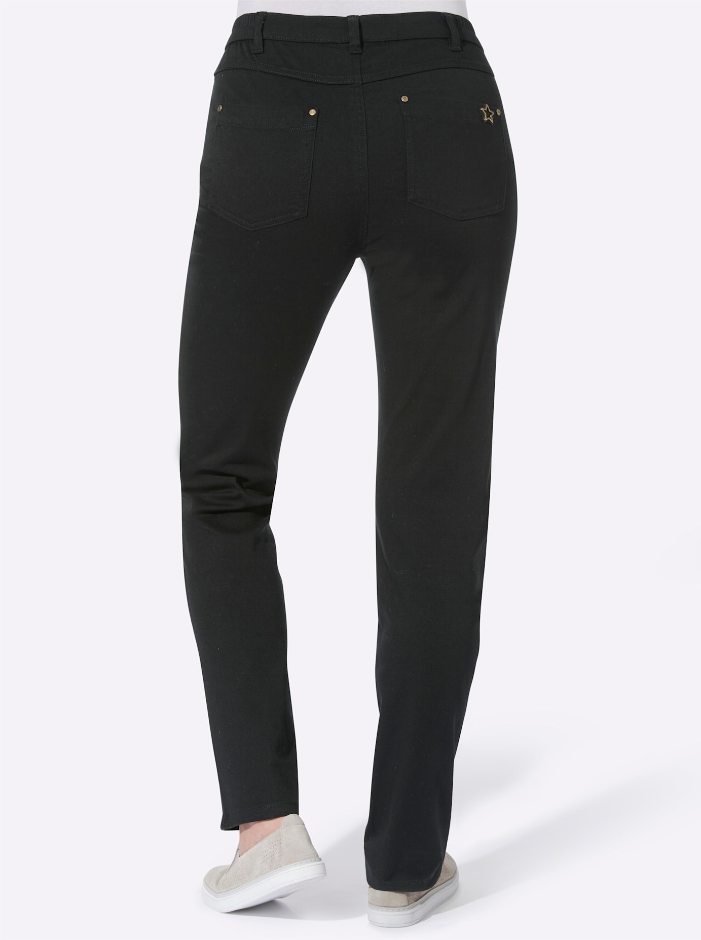 5-Pocket-Jeans CLASSIC BASICS, Damen, Gr. 26, Kurzgrößen, schwarz, 98% Baumwolle, 2% Elasthan, unifarben, lang, Jeans 5-Pocket-Jeans 2