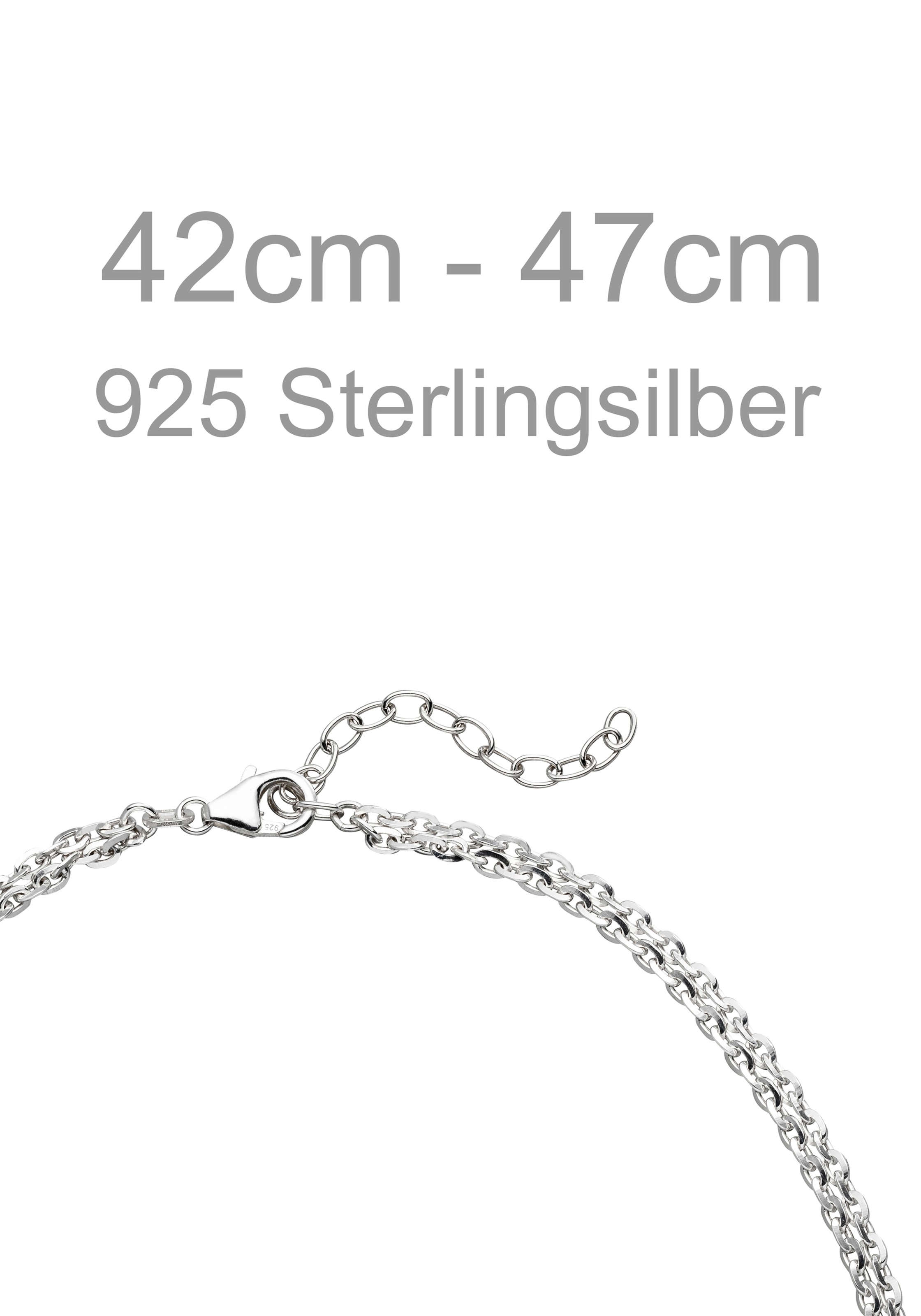 JOBO Kette ohne Anhänger 925 Silber bicolor vergoldet 47 cm